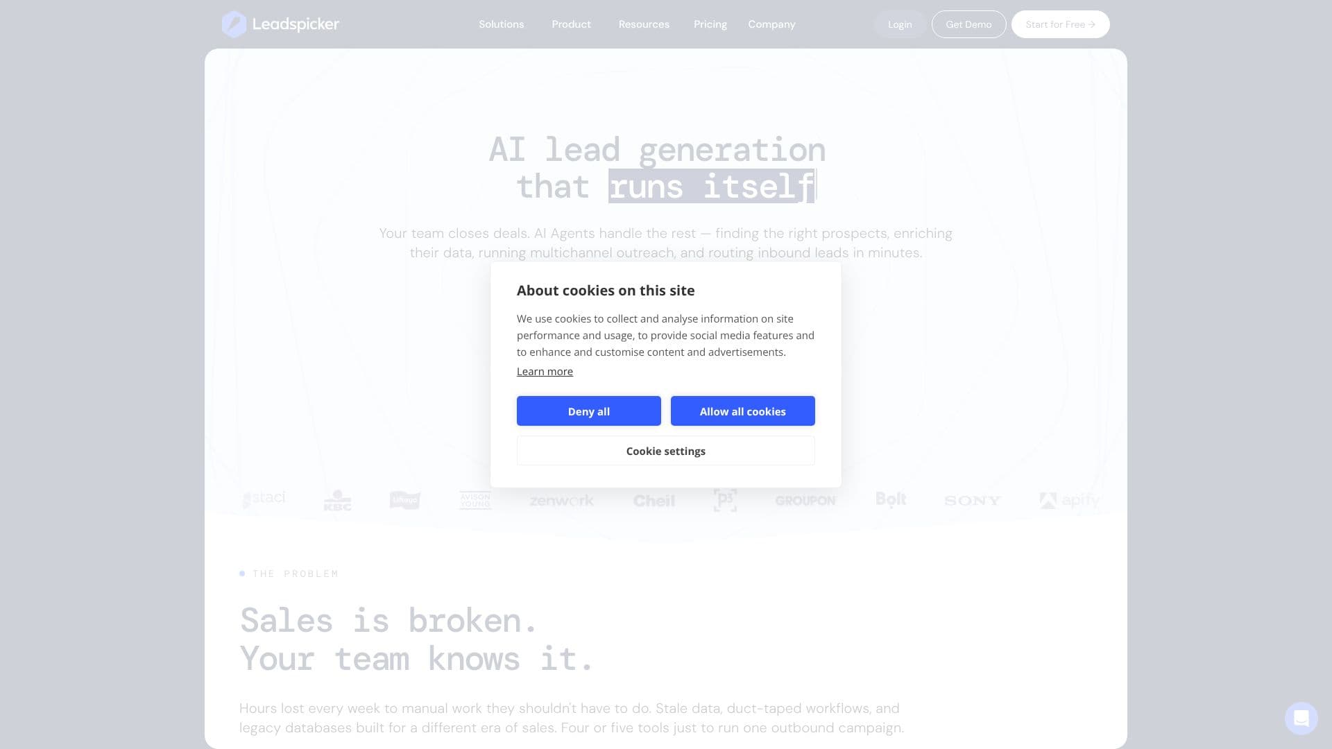 Captura de tela do Leadspicker AI Geração de Leads