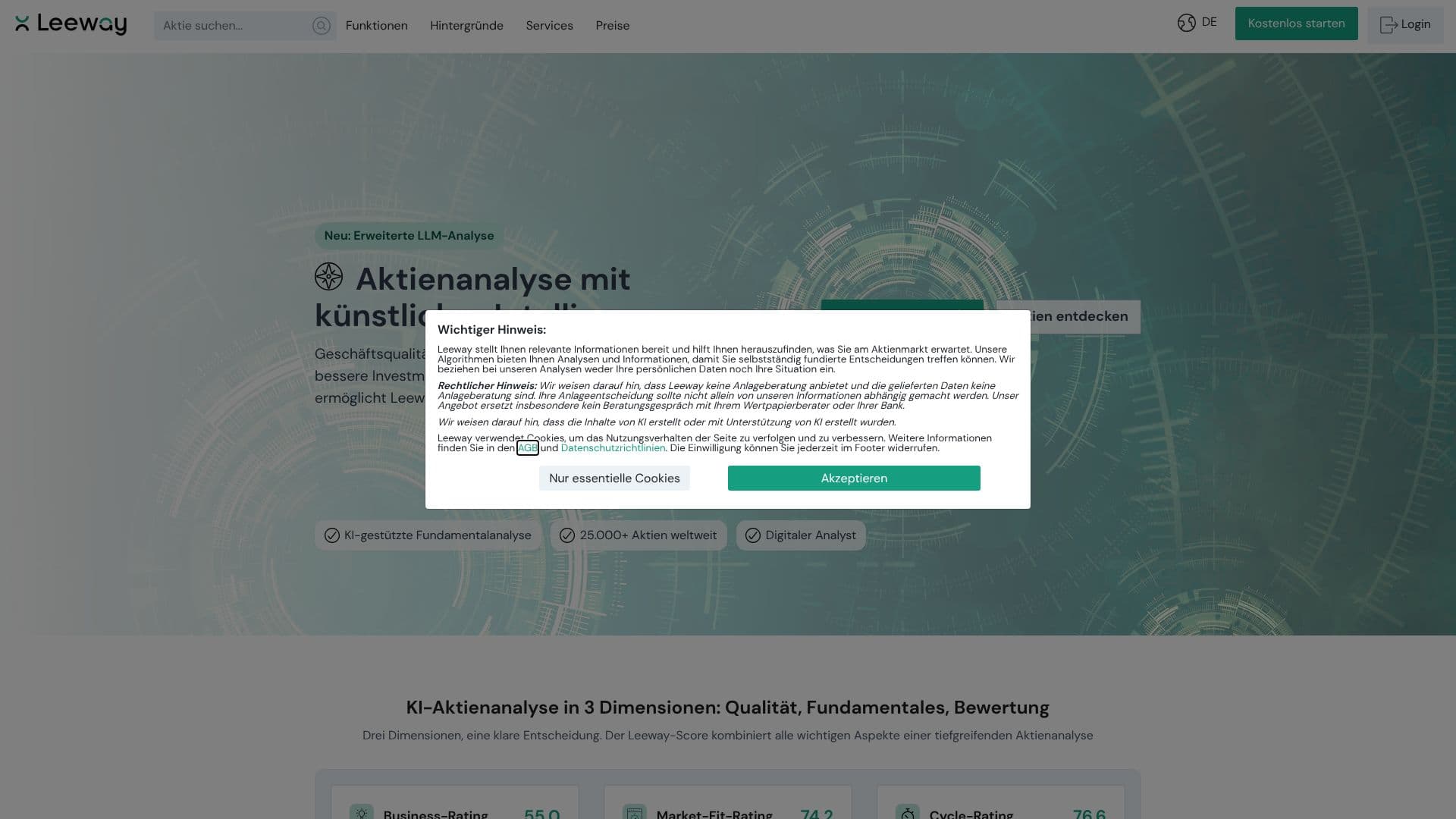 Leeway AI Stock Analyst screenshot