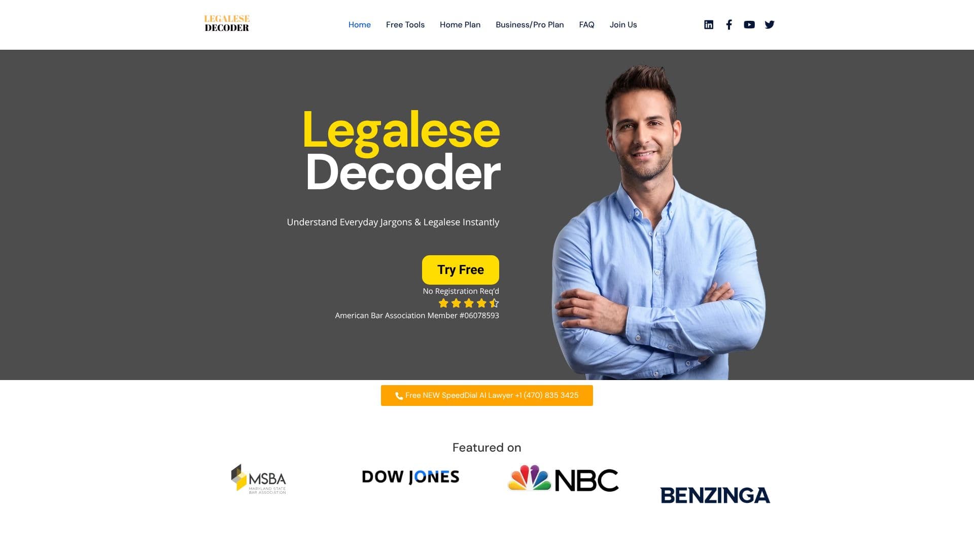 Screenshot von Legalese Decoder