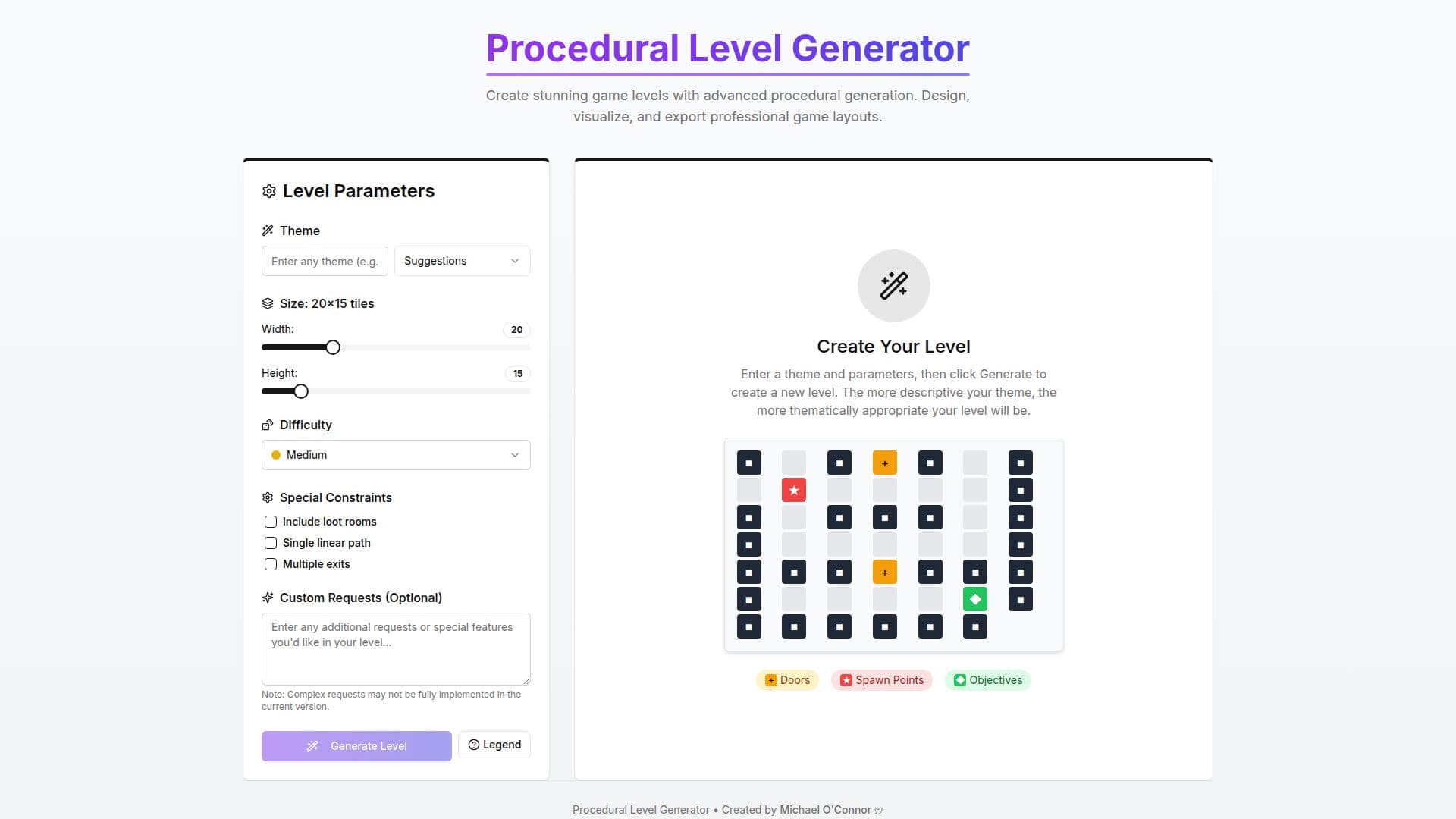 لقطة شاشة لـ Levelgen.ai