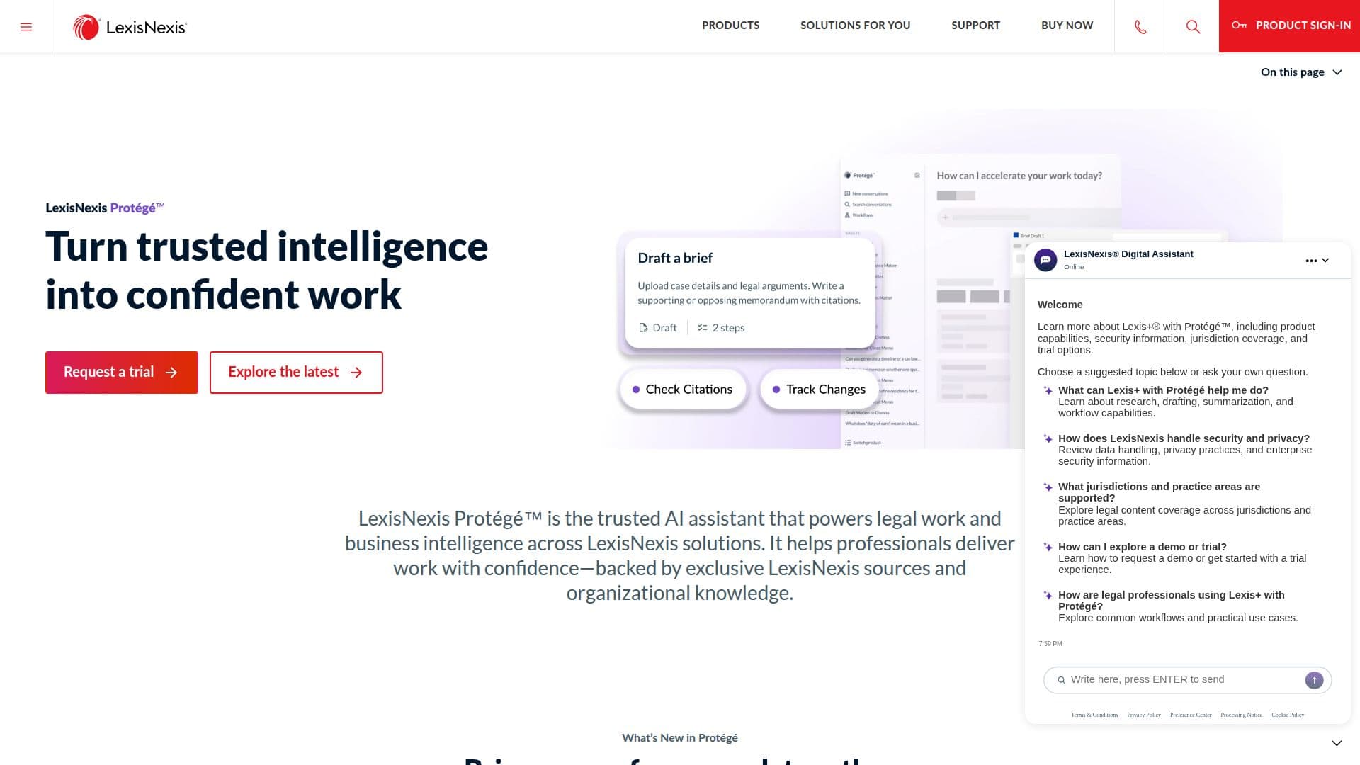 Screenshot von LexisNexis Protégé