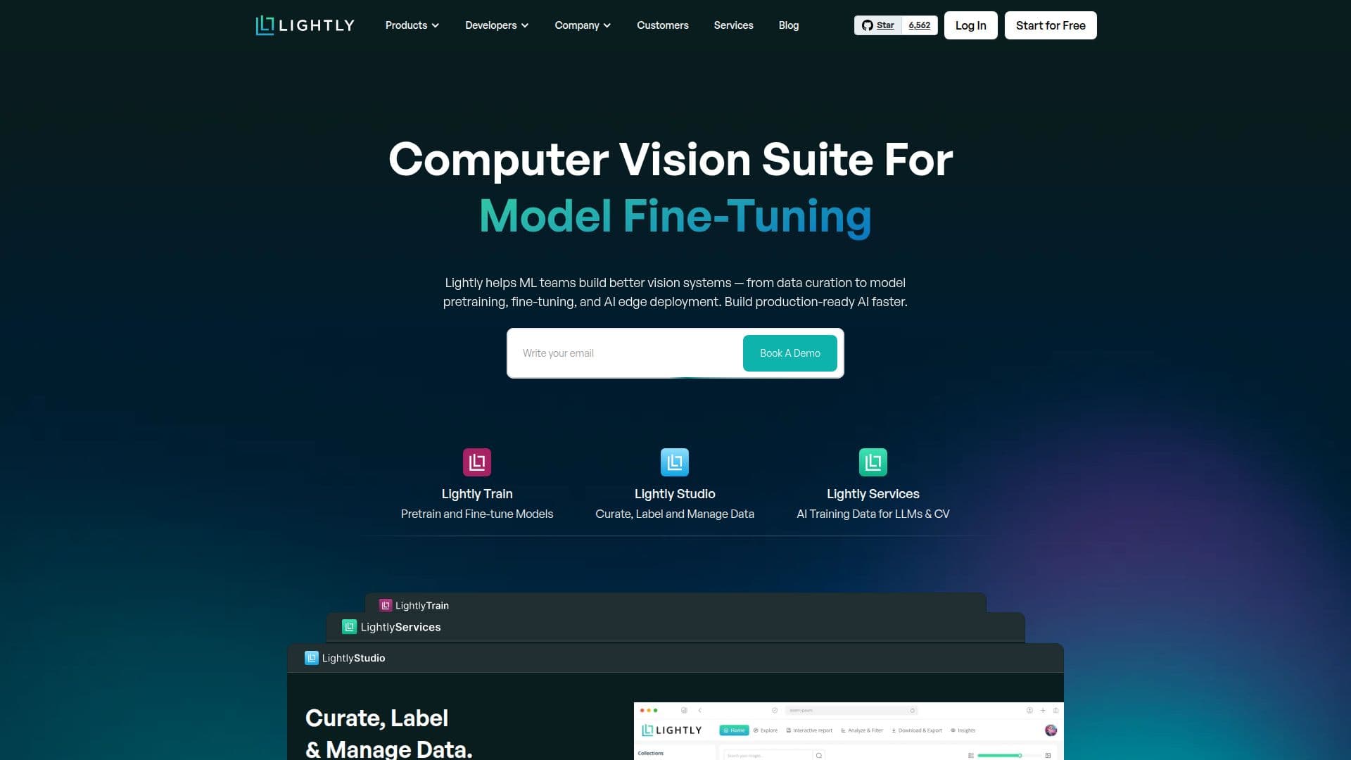 Tangkapan layar Computer Vision Suite | Lightly