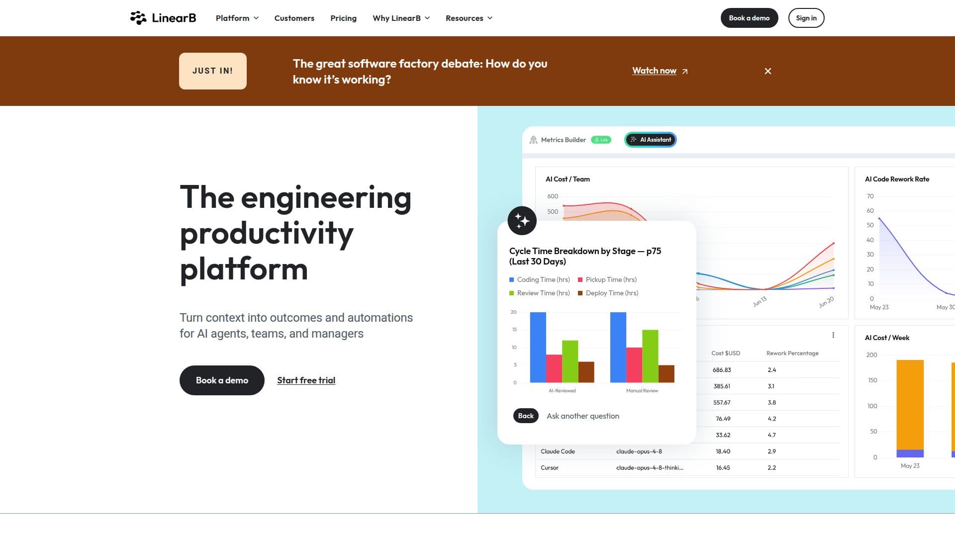 LinearB screenshot