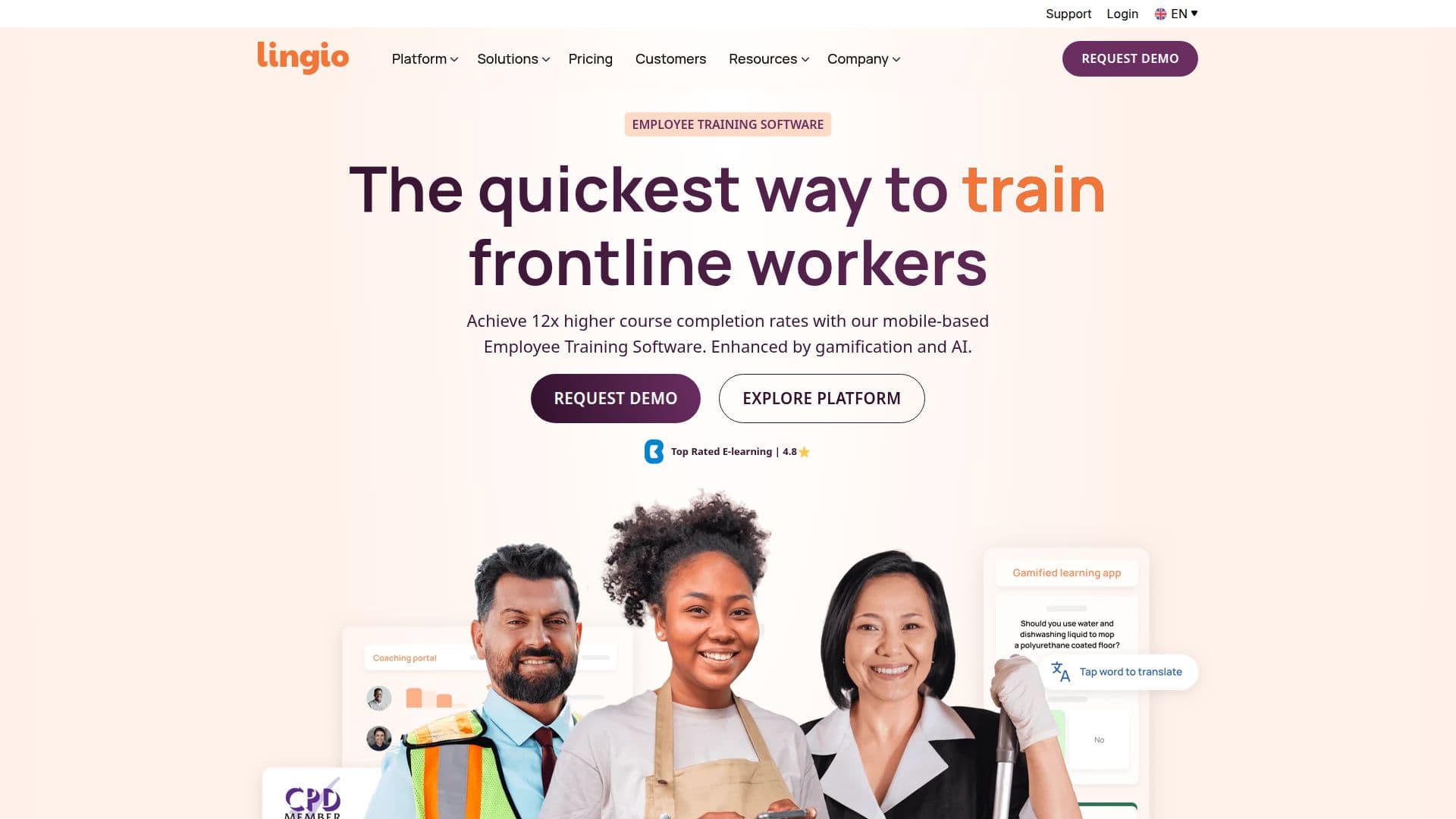 Lingio Employee Training Platform screenshot