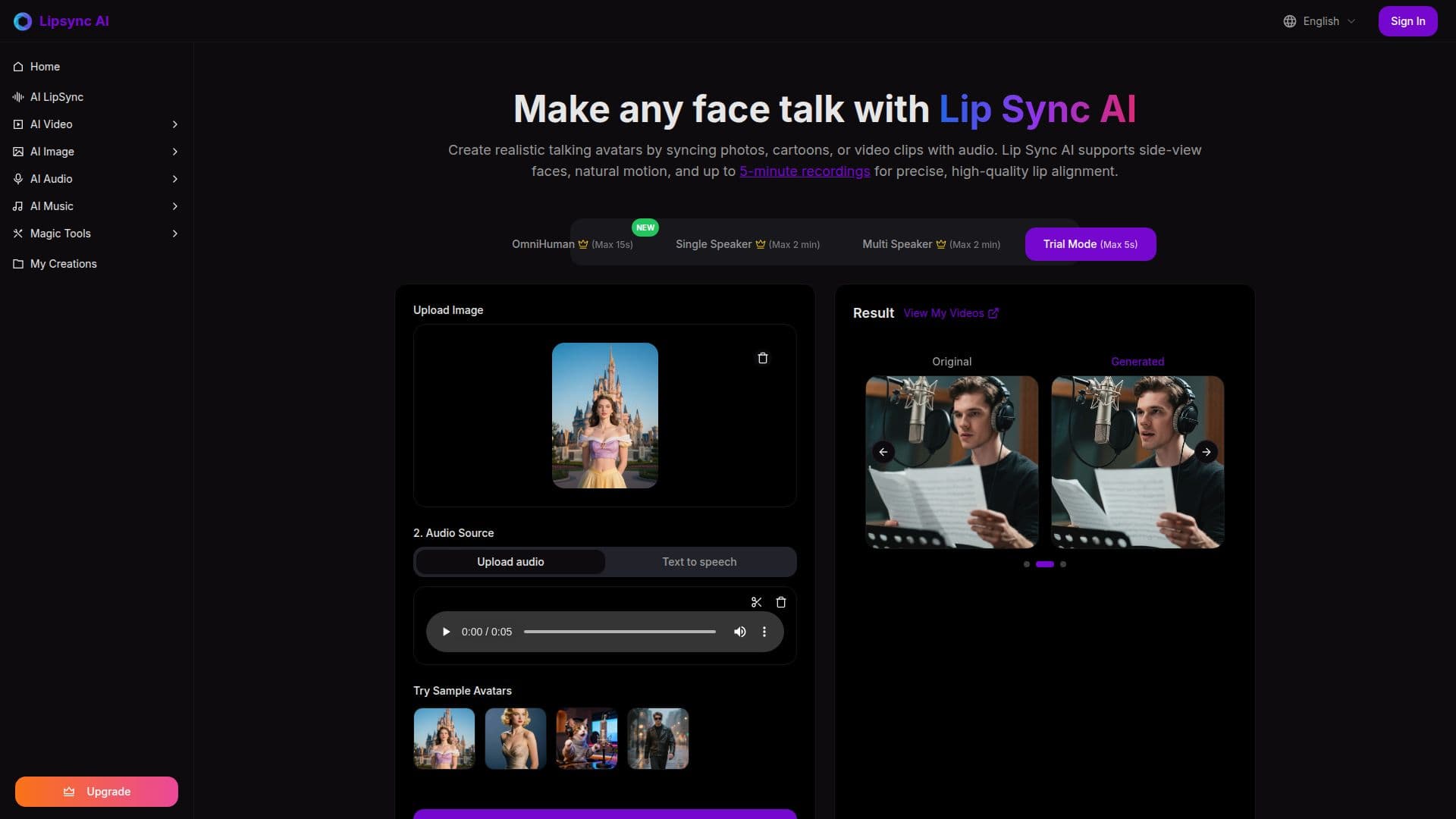 Скриншот Lip Sync AI