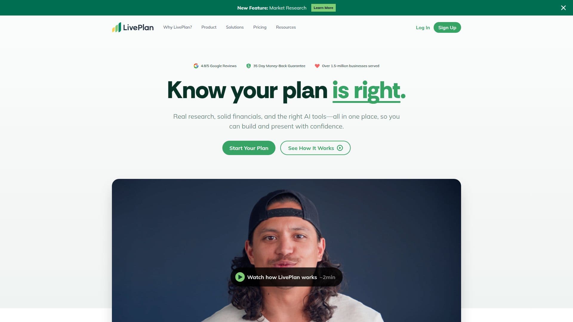 Screenshot von LivePlan Business Planning Software