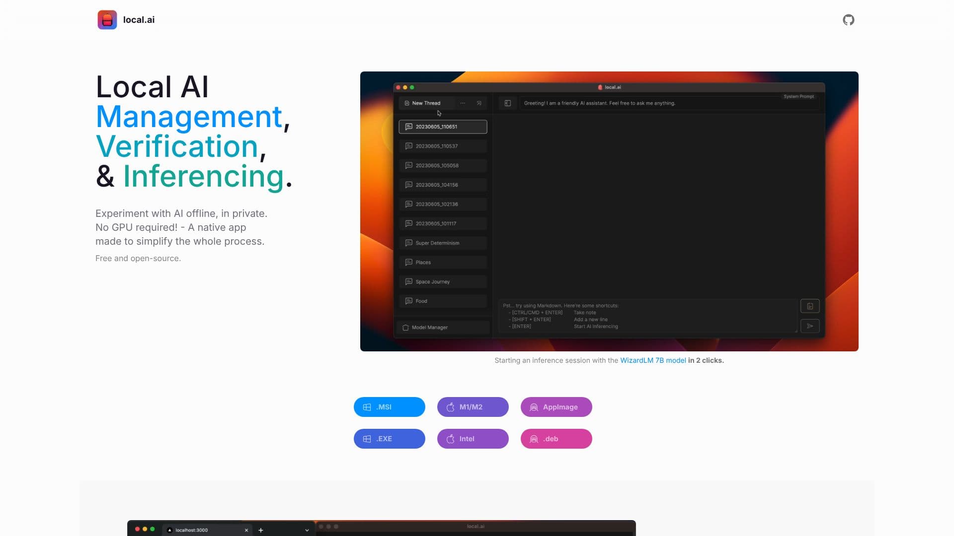 Screenshot von Local AI Playground