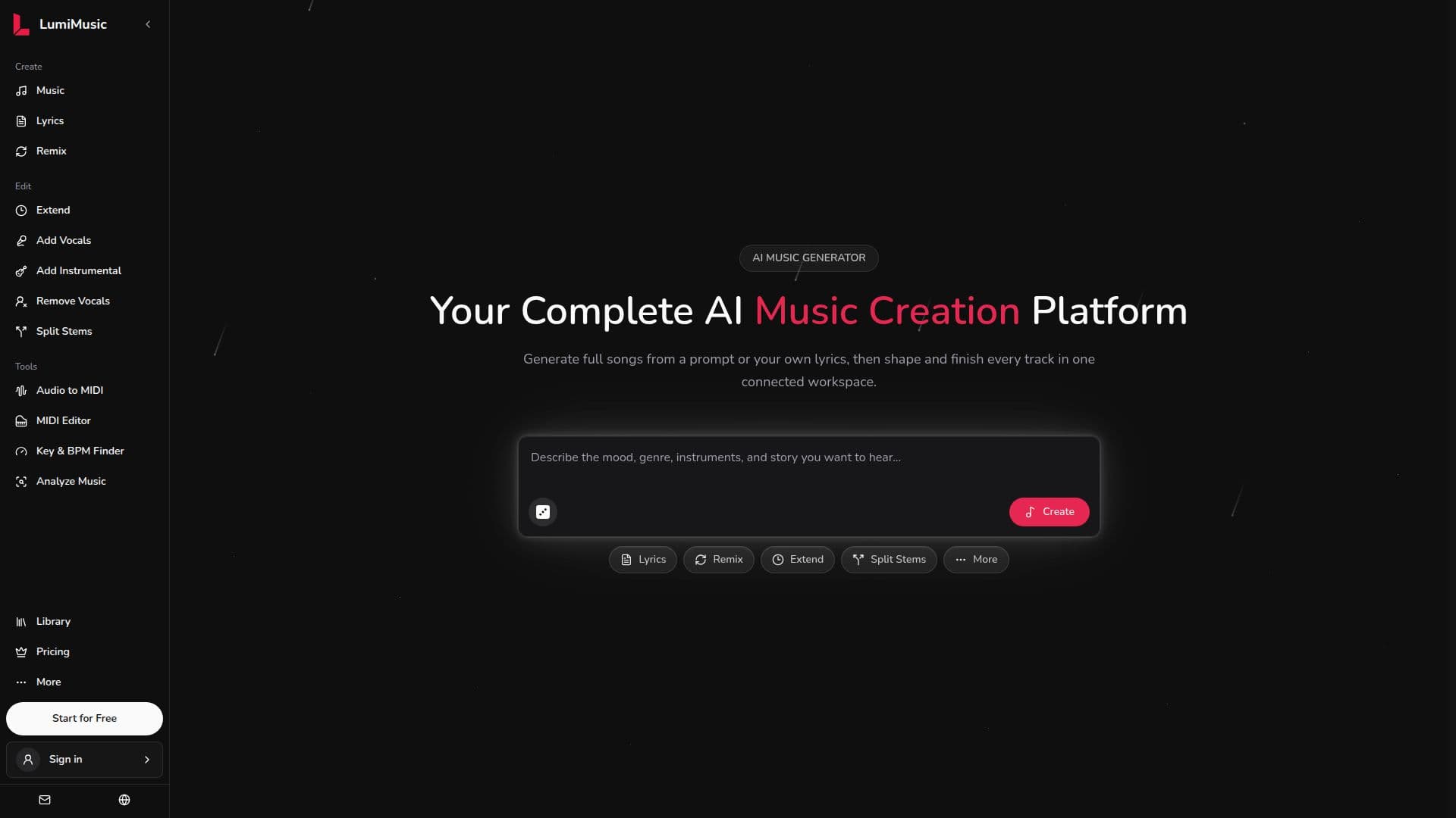 Capture d’écran de LumiMusic