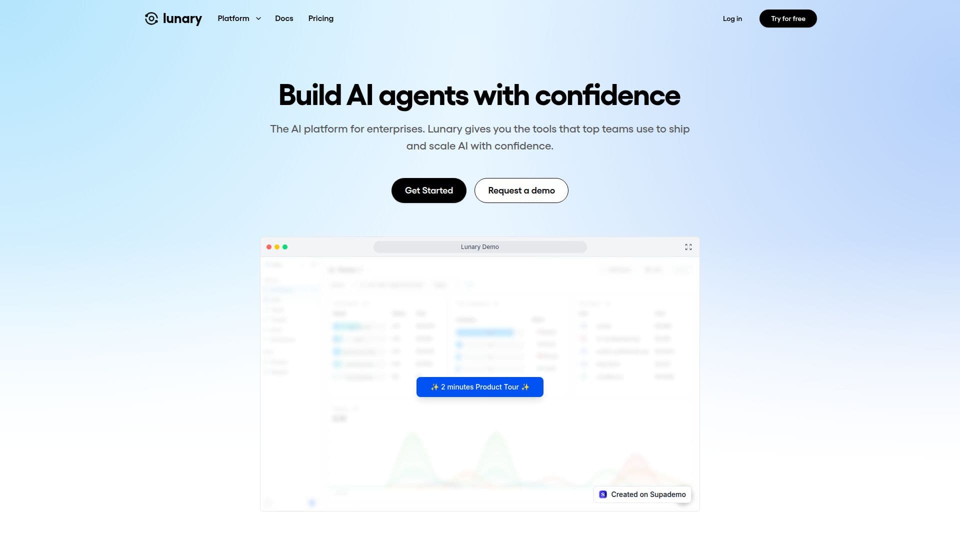 Lunary AI Platform screenshot