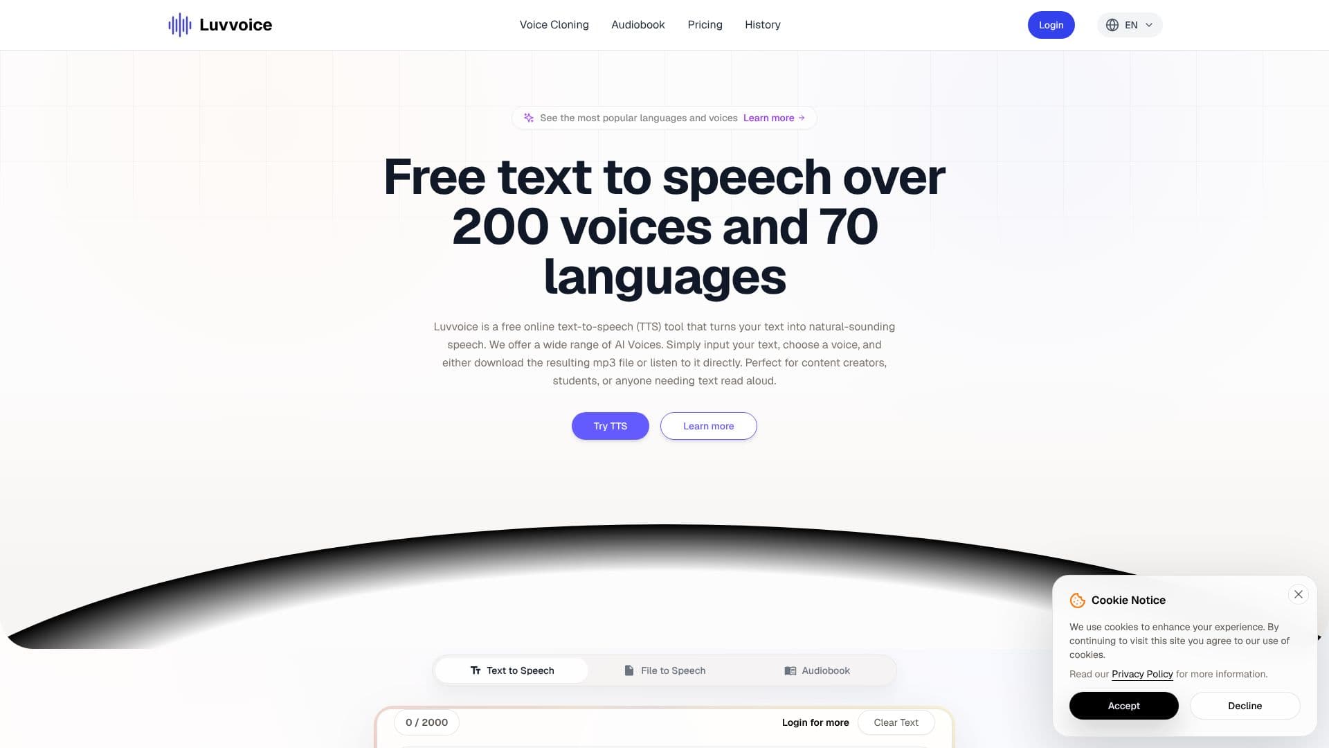 Screenshot von Luvvoice Text to Speech