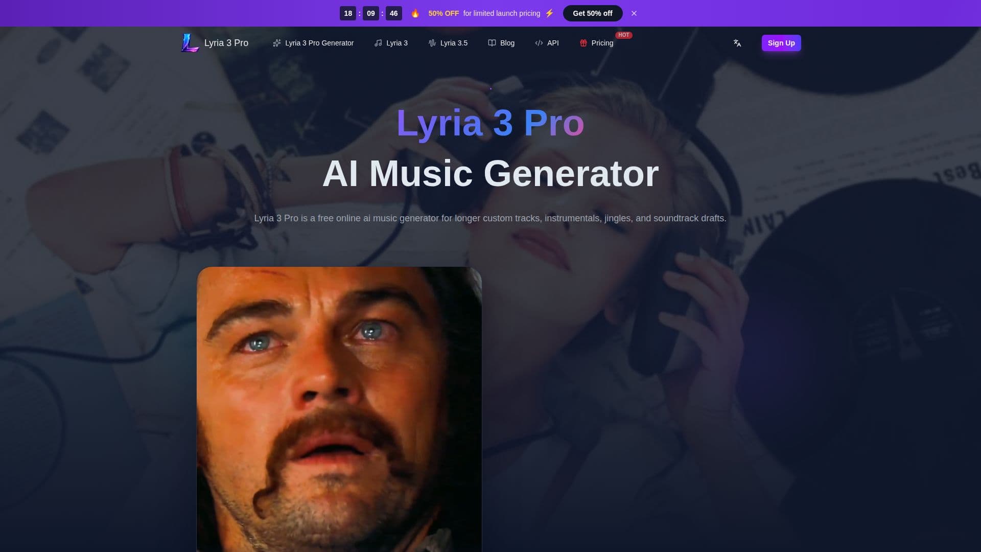 لقطة شاشة لـ Lyria 3 Pro (lyria3-pro.com)