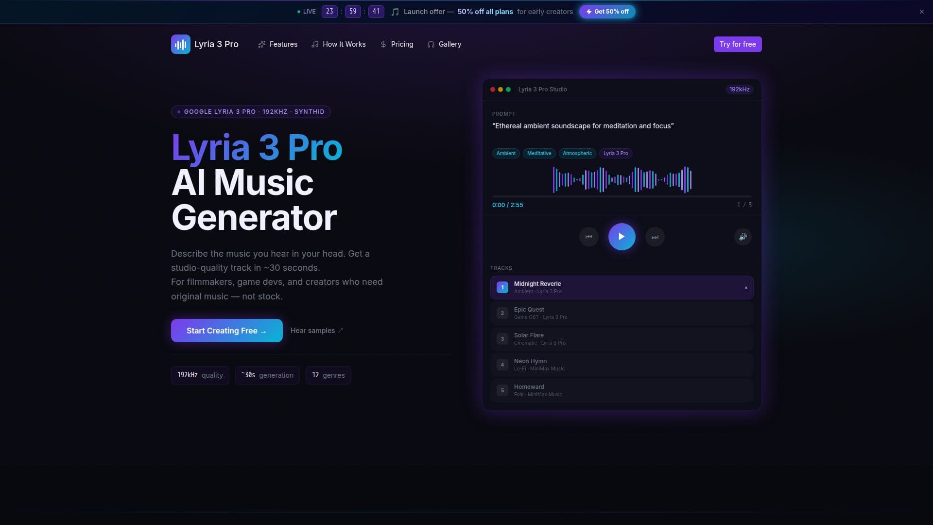 Tangkapan layar Lyria 3 Pro