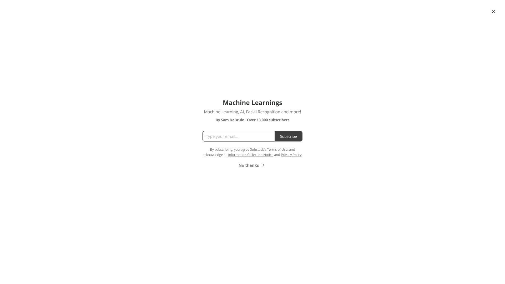 Screenshot von Machine Learnings Newsletter