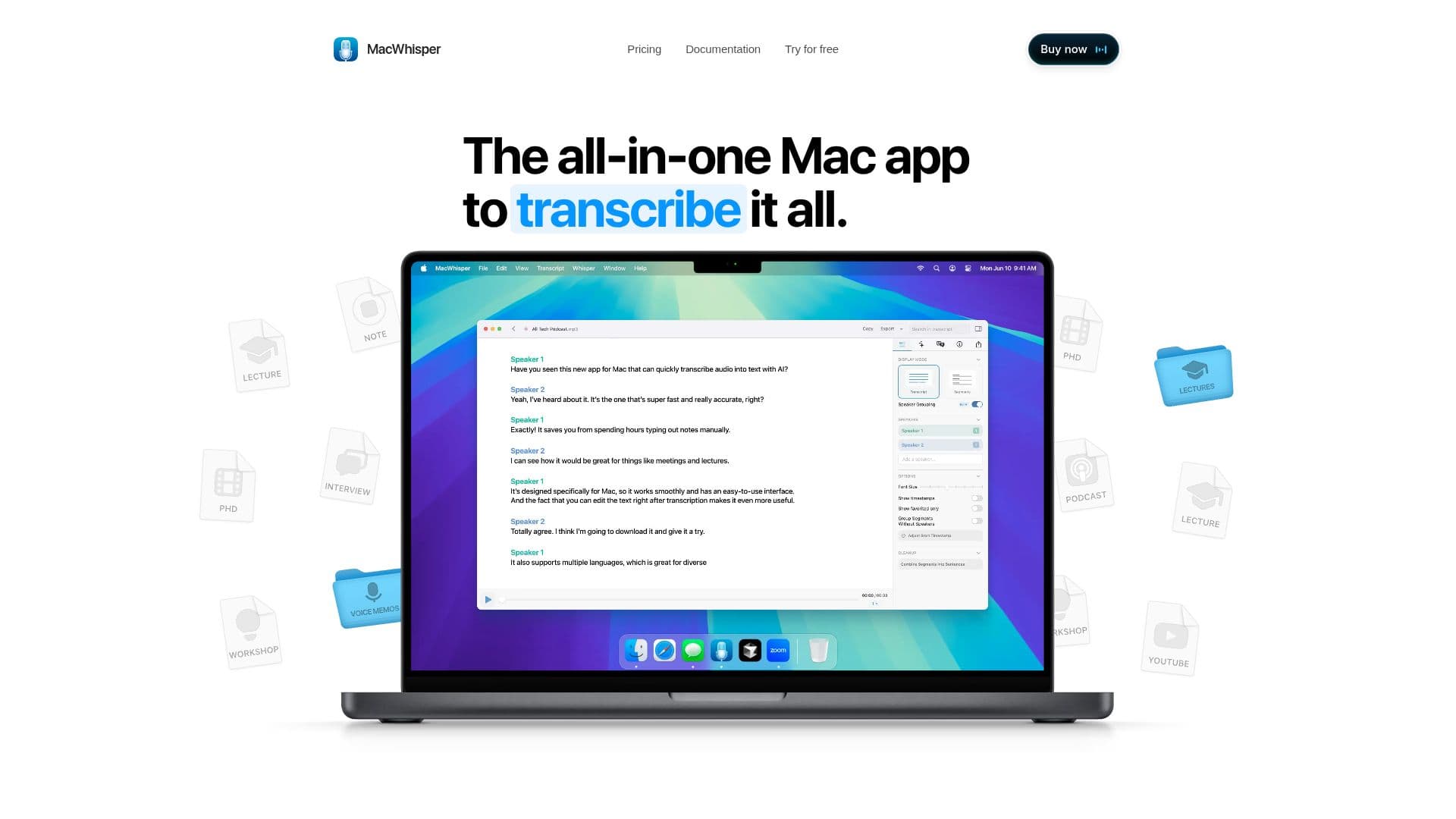 MacWhisper 스크린샷