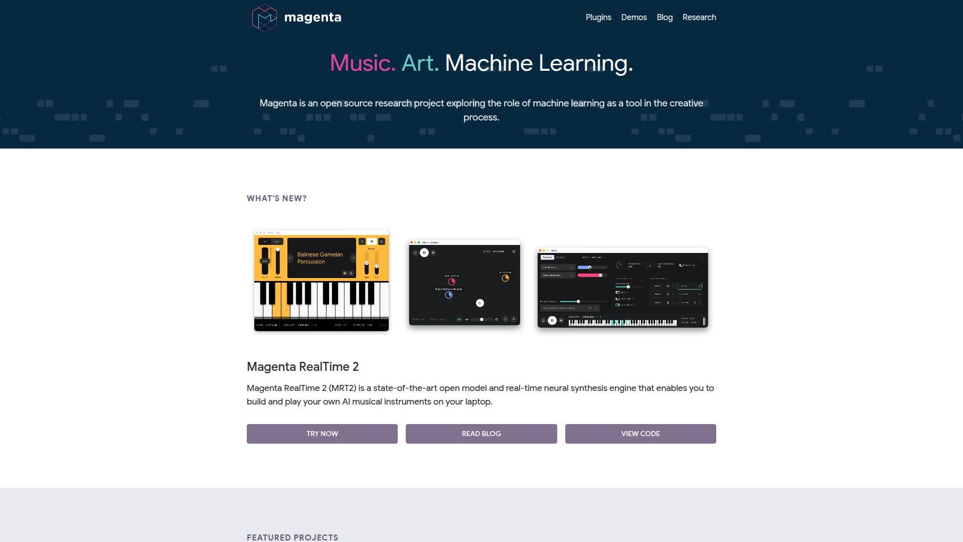 Screenshot von Magenta AI Musikprojekt