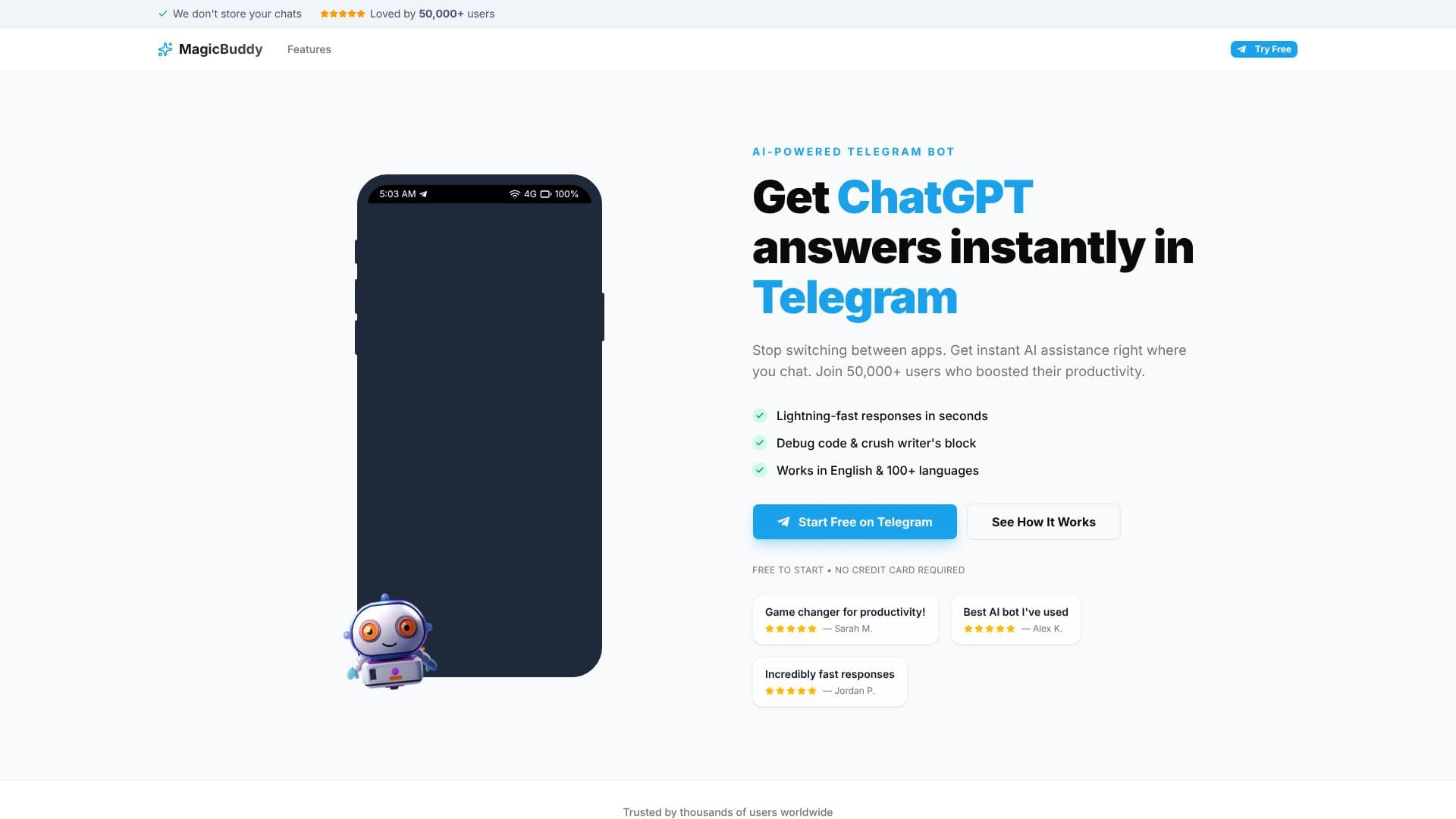 Скриншот MagicBuddy: ChatGPT Telegram Bot
