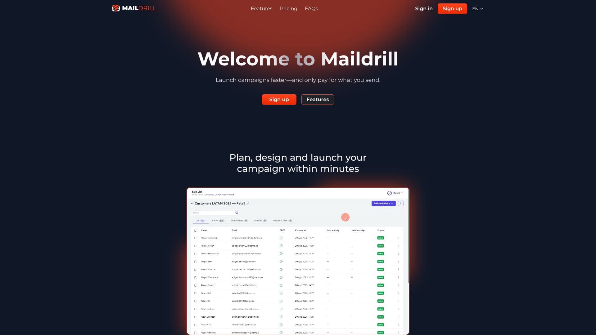 Maildrill 스크린샷
