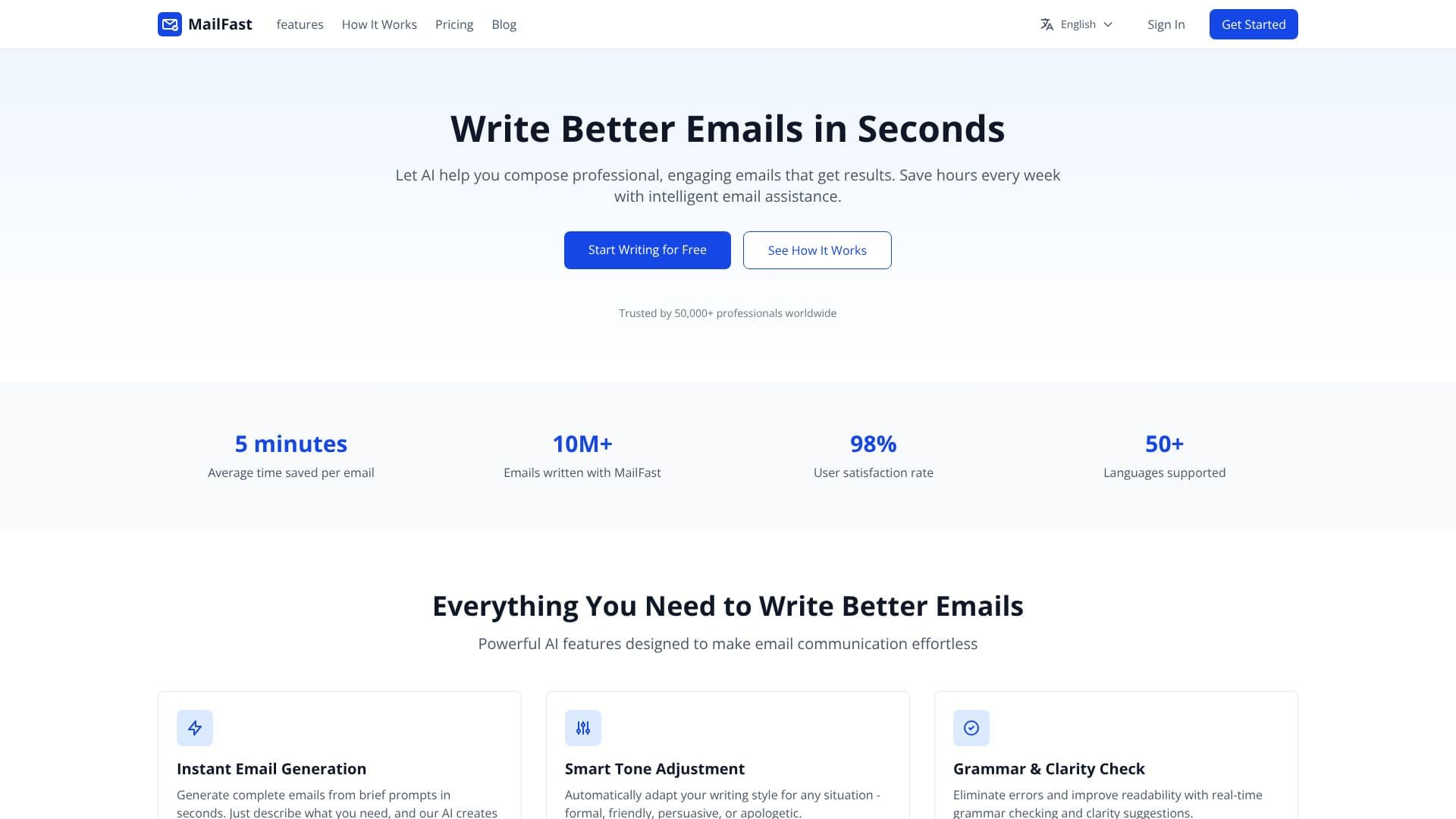 MailFast - AI Email Assistant のスクリーンショット