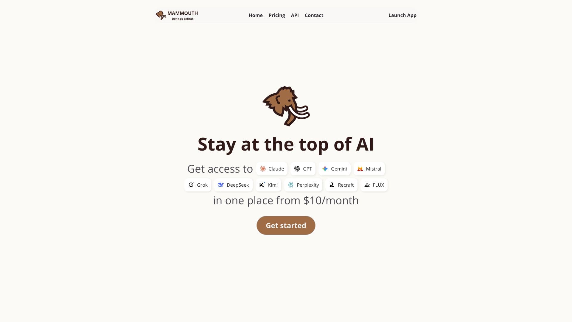 لقطة شاشة لـ Mammouth AI