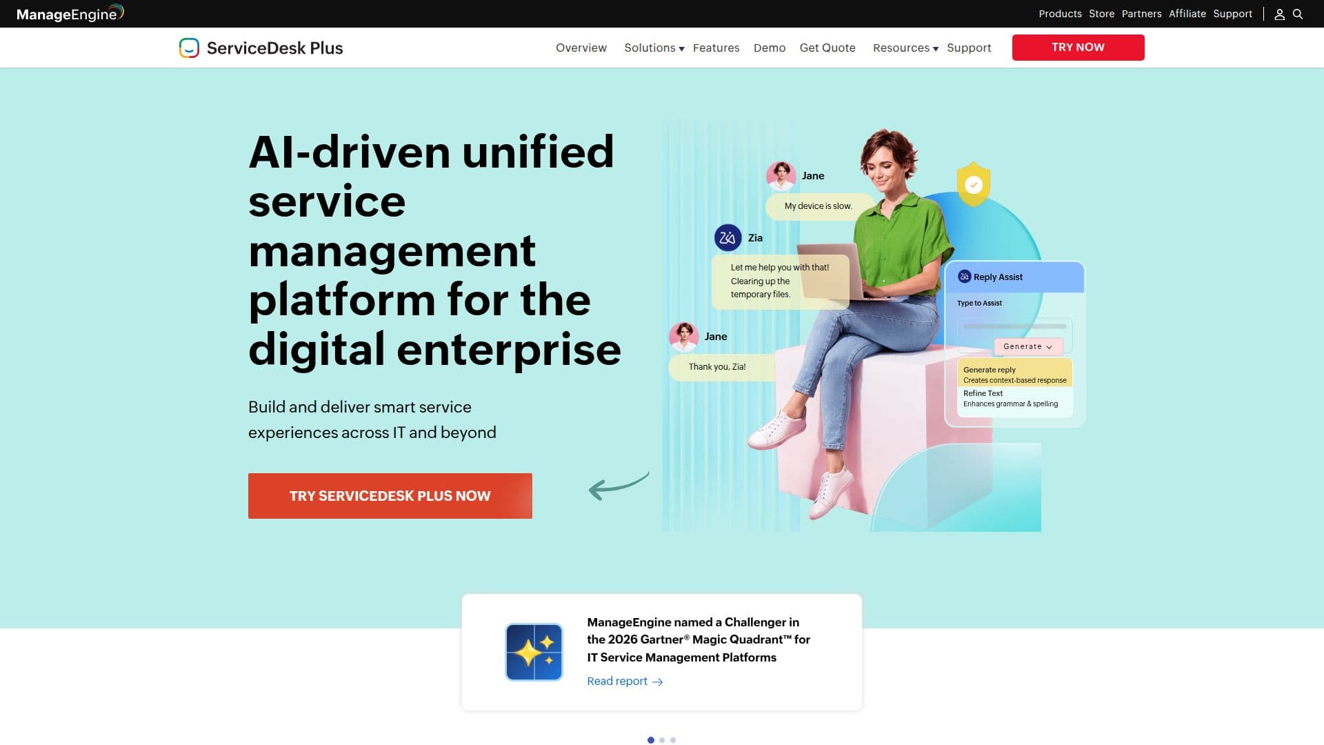 Zoho ManageEngine ServiceDesk Plus screenshot
