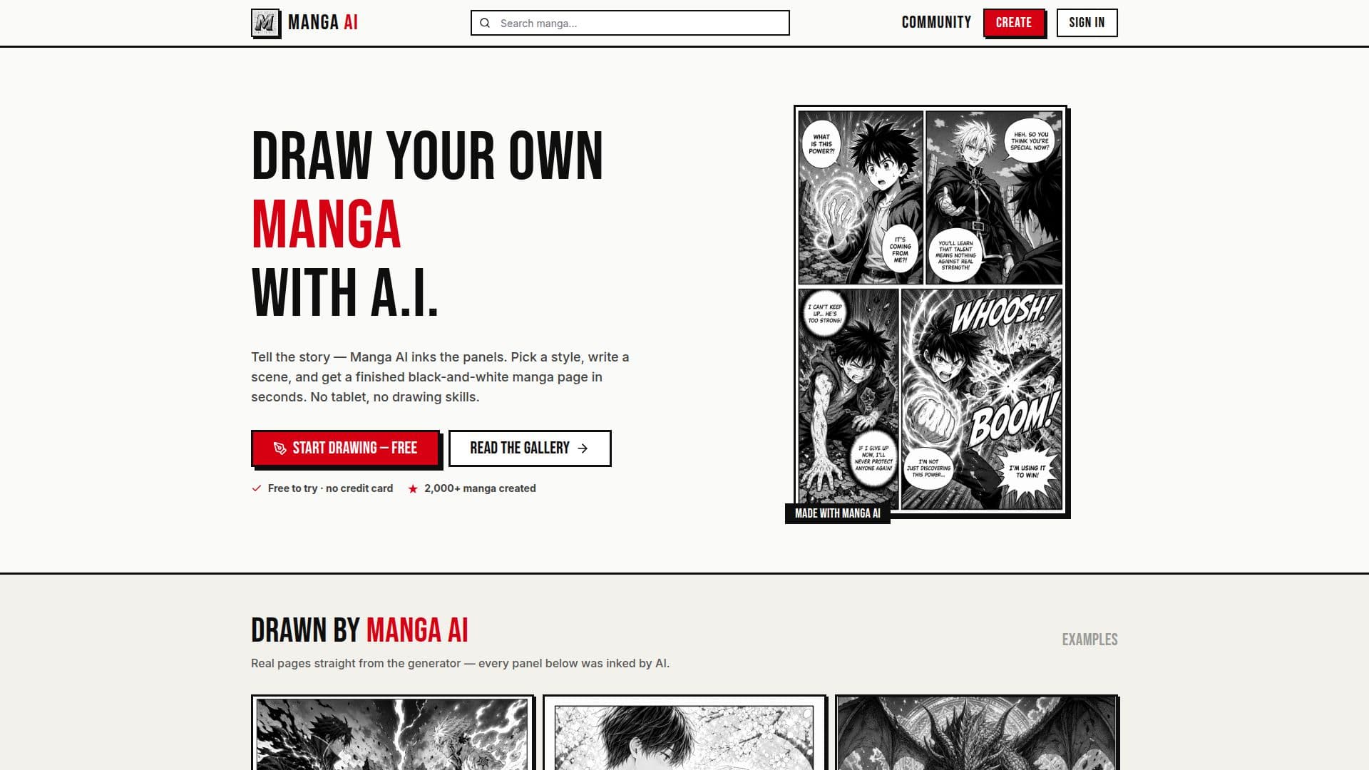Capture d’écran de Manga AI