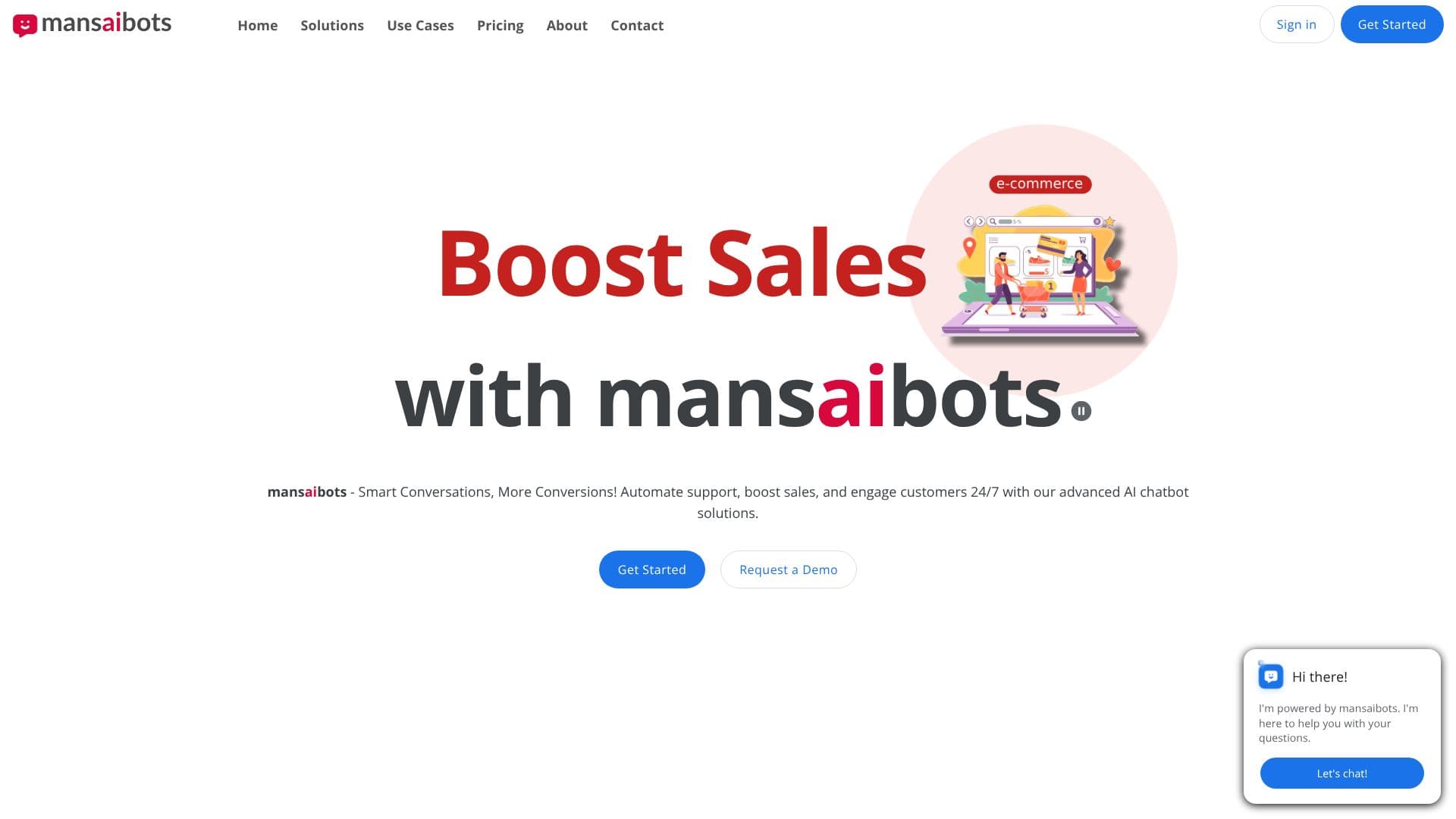 لقطة شاشة لـ Mansaibots AI Chatbot Solutions