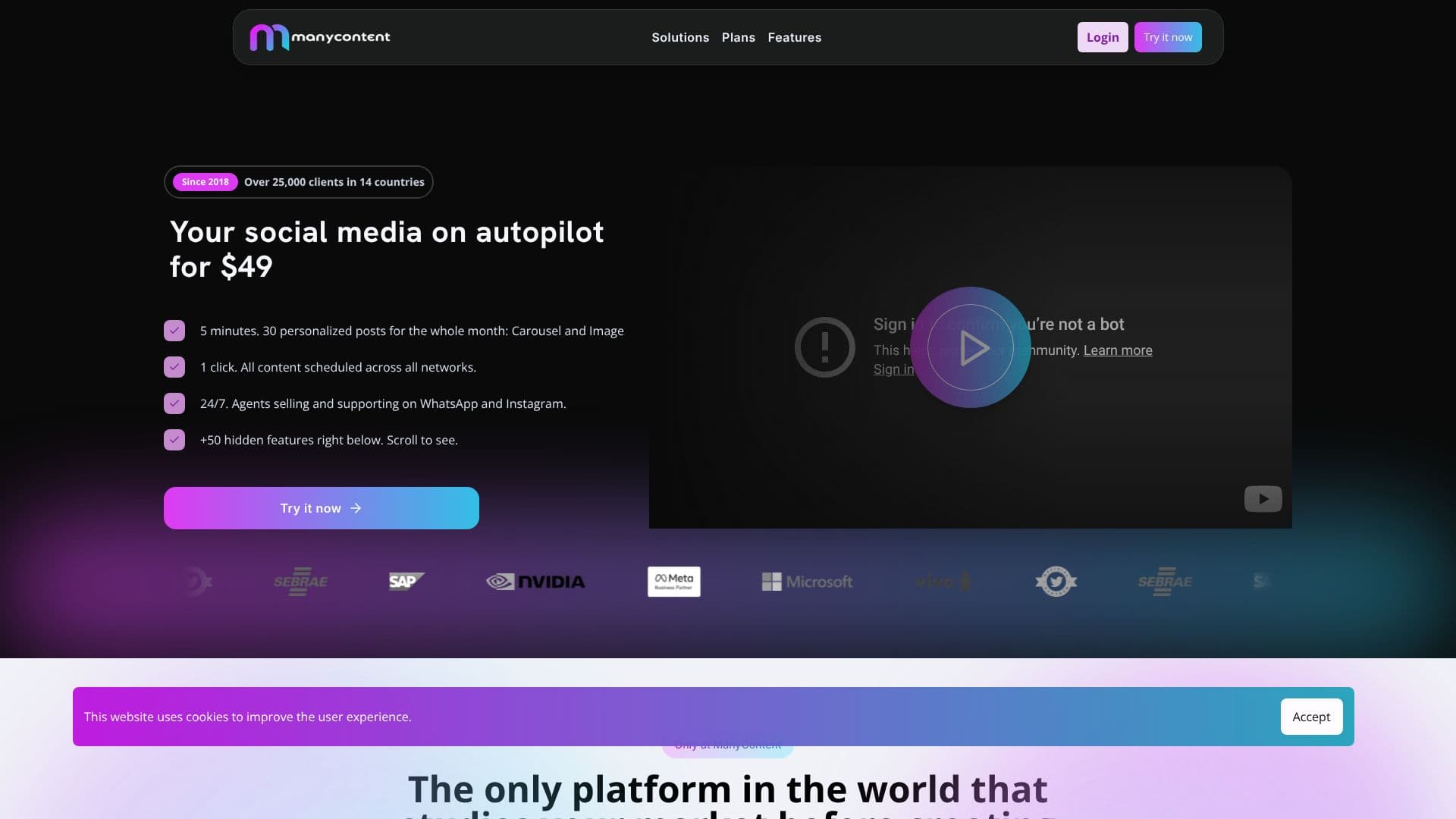 Manycontent screenshot