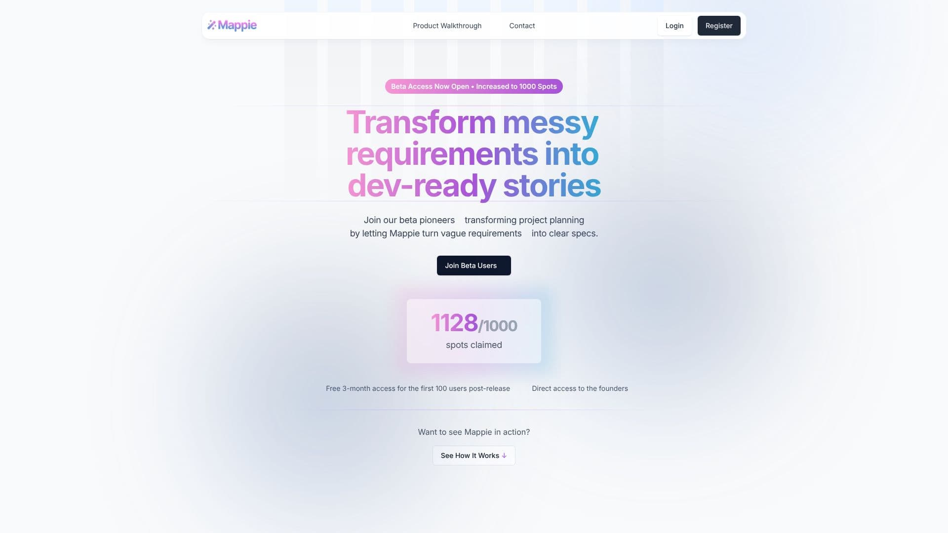 Скриншот Mappie Beta - Планирование проектов с помощью ИИ