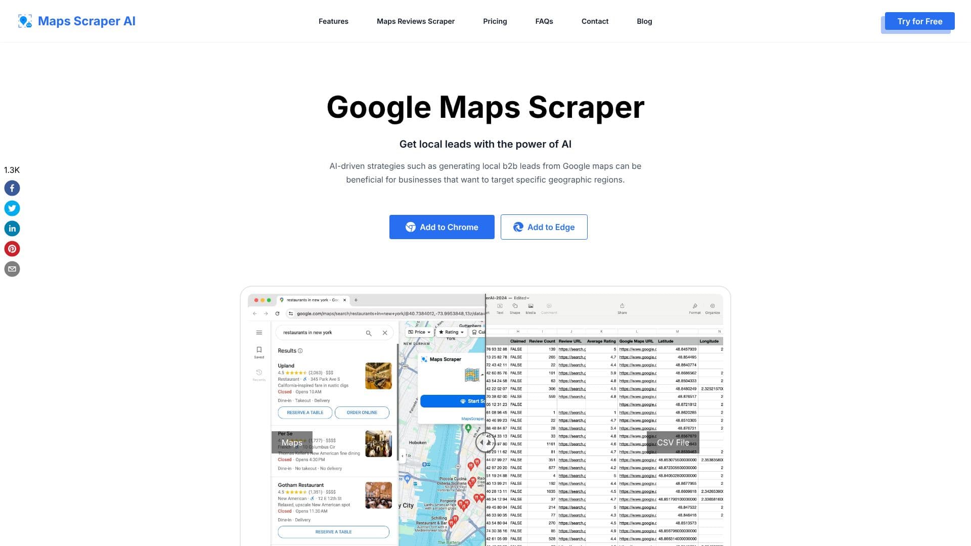 Tangkapan layar Ekstraktor Google Maps