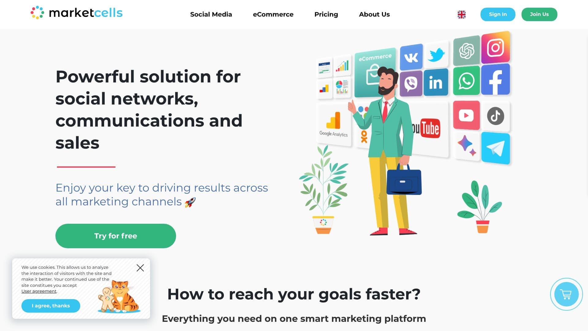 Marketcells.io のスクリーンショット