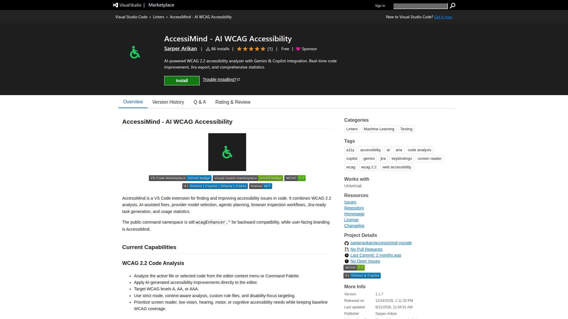 AccessiMind - AI WCAG Accessibility screenshot