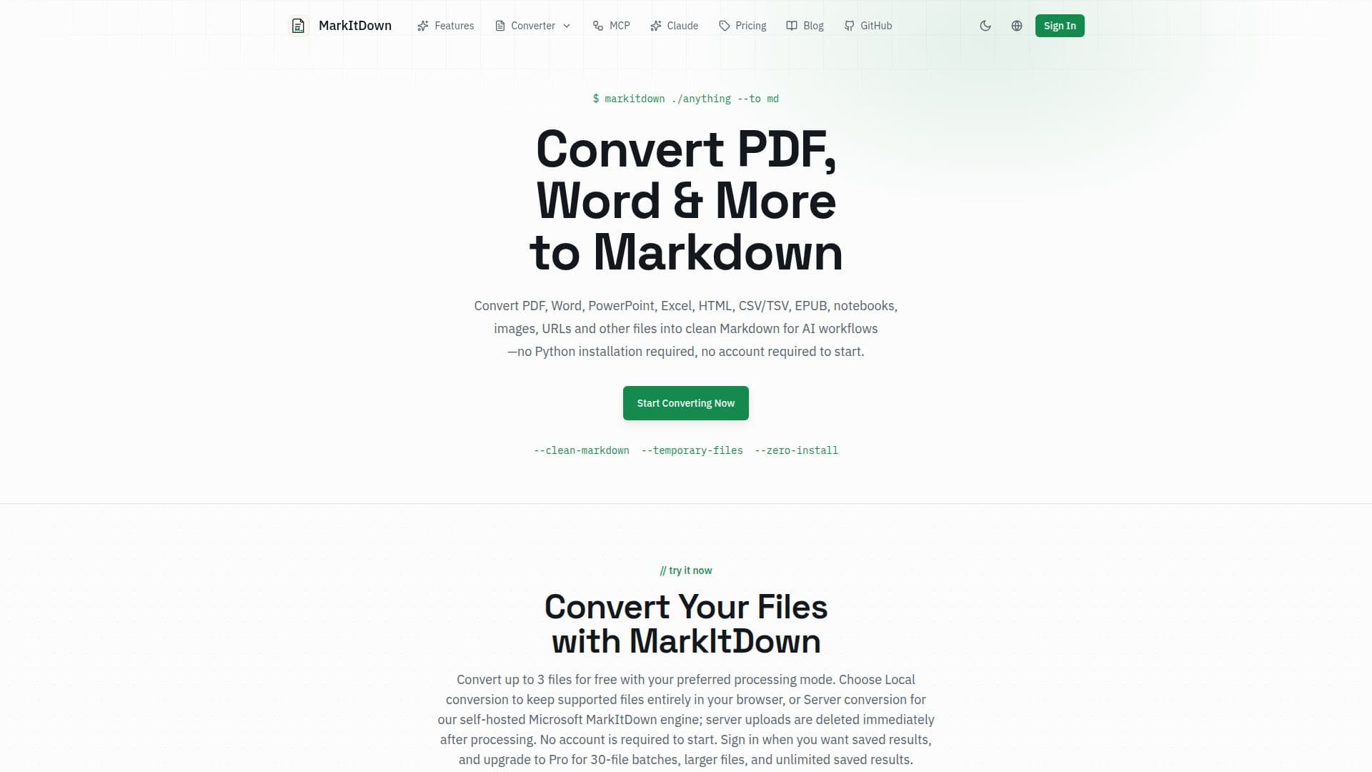MarkItDown screenshot