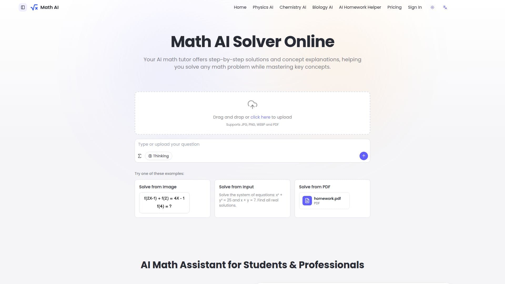 Capture d’écran de Math AI