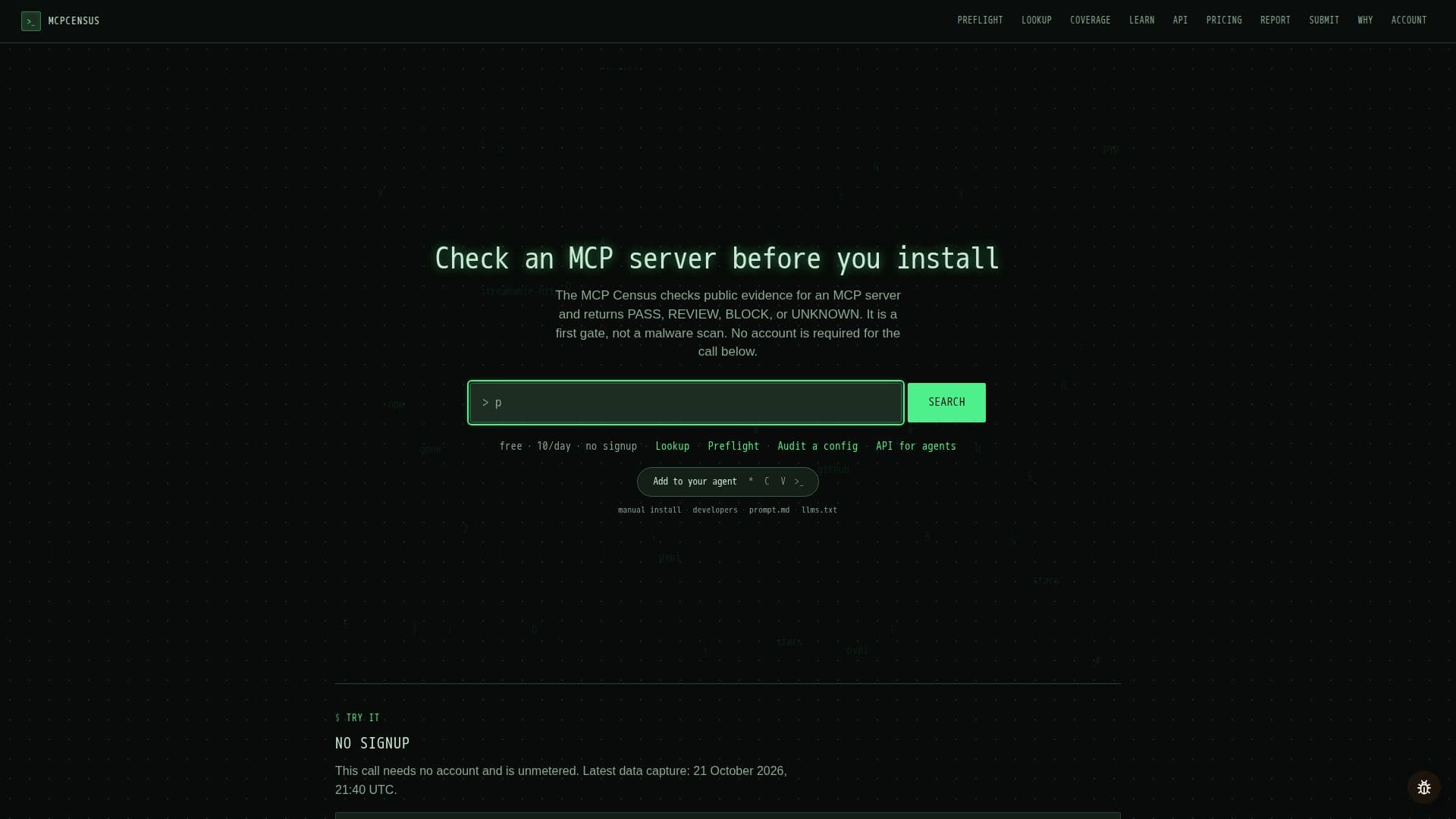 Captura de pantalla de El Censo MCP