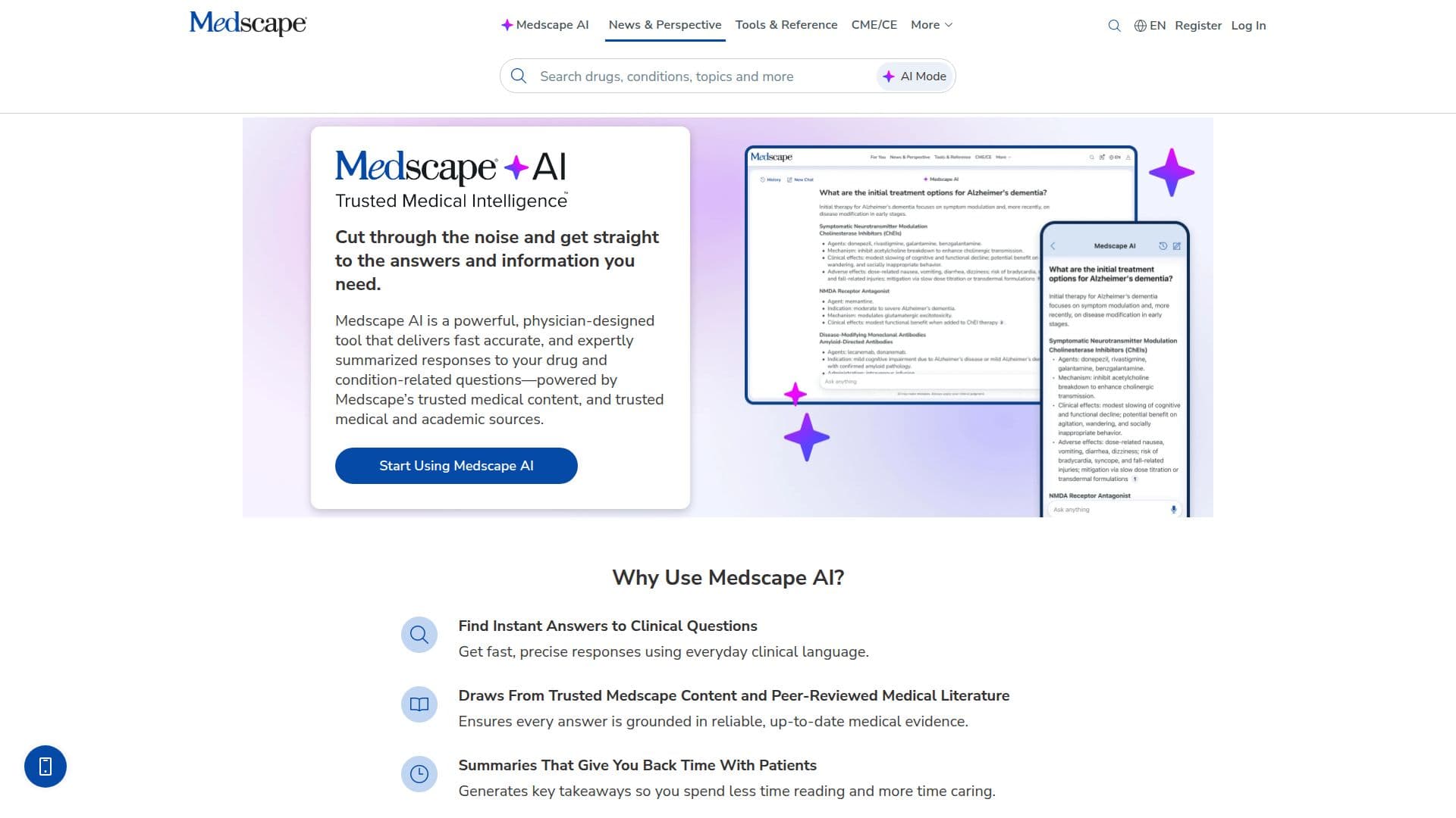 Medscape AI screenshot
