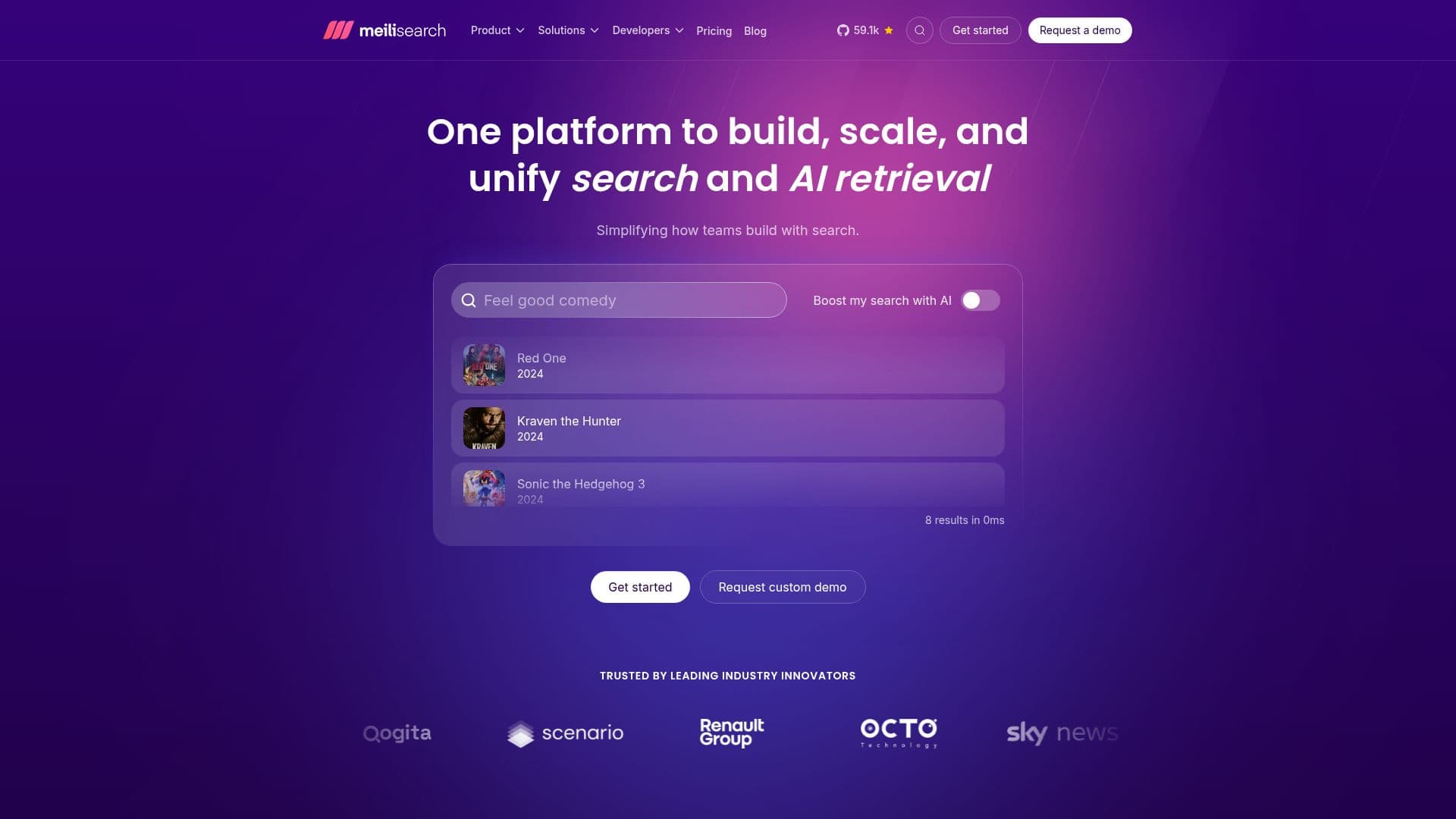Meilisearch screenshot