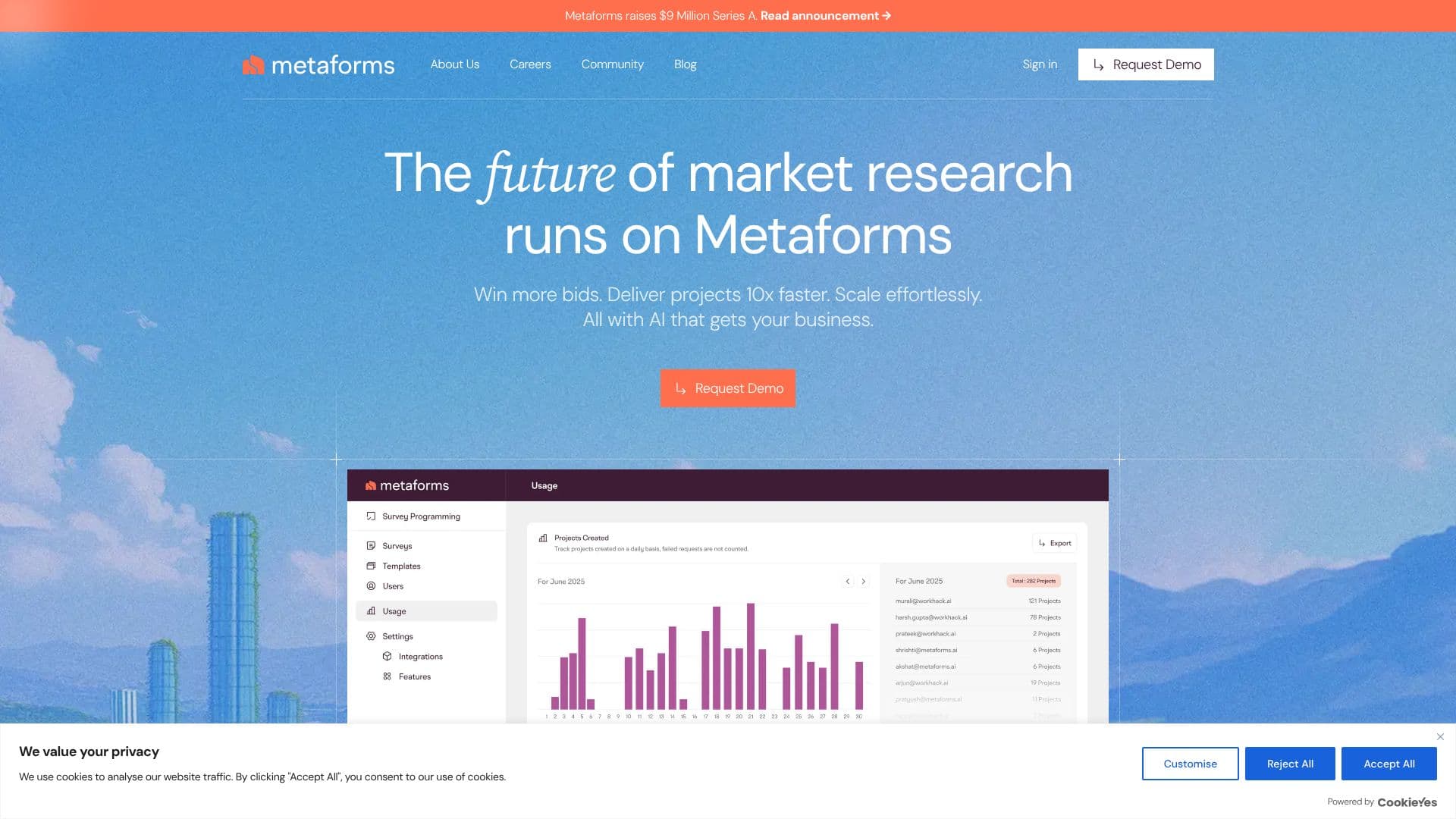 Screenshot von Metaforms