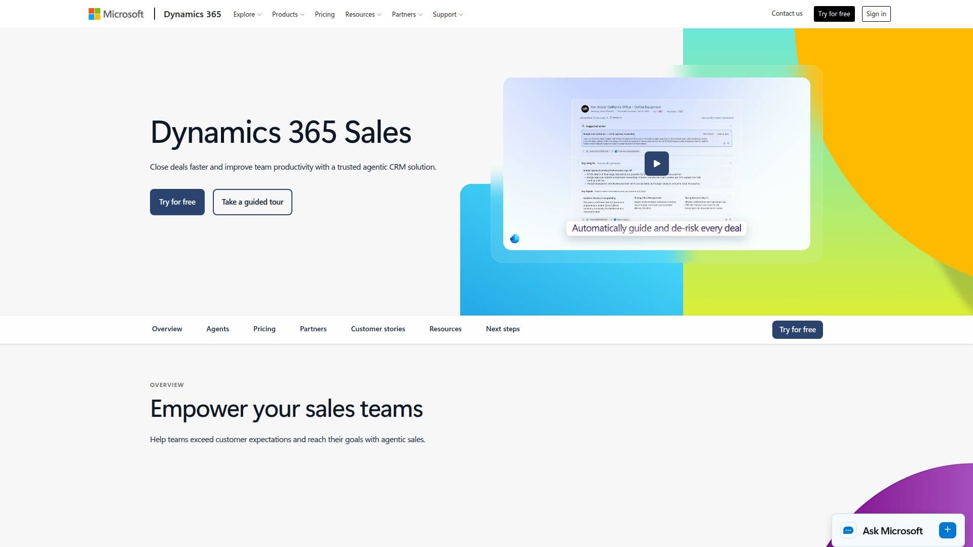 Captura de pantalla de Dynamics 365 Sales