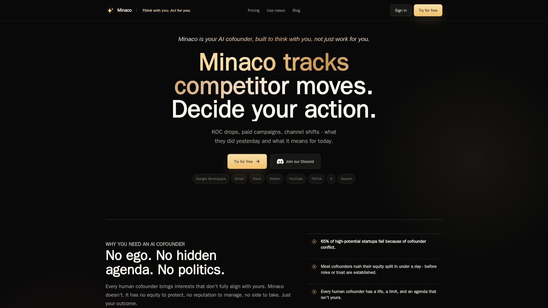 Minaco AI Cofounder screenshot