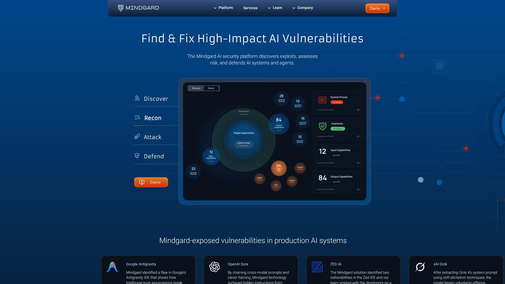 Mindgard AI Security 스크린샷