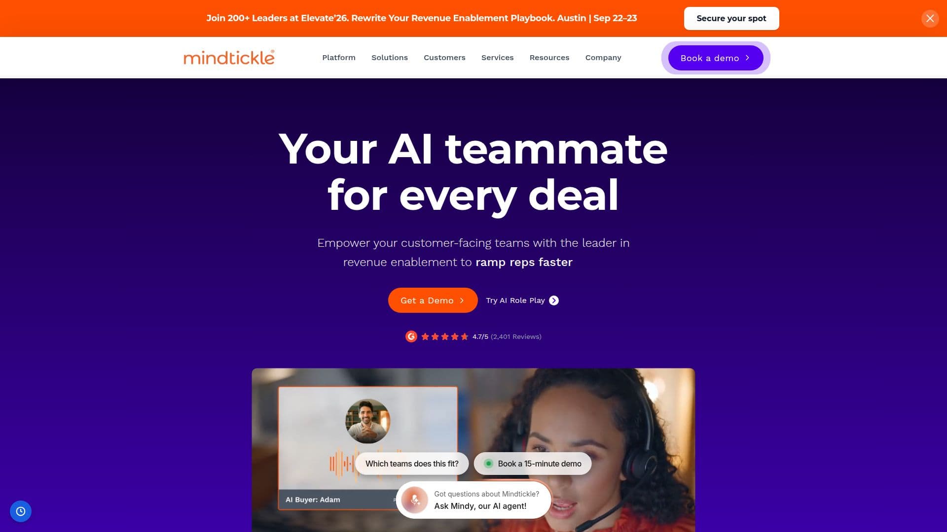 Mindtickle Revenue Enablement Platform screenshot