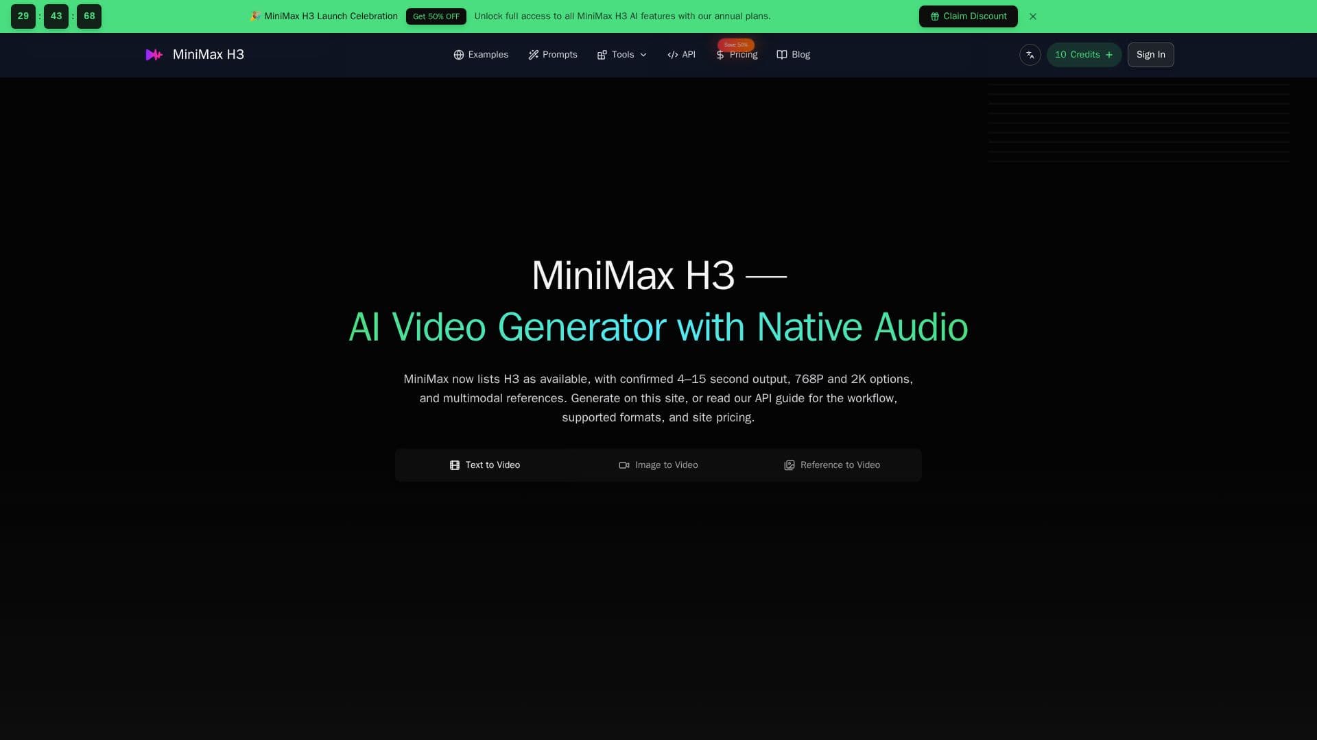 MiniMax H3 screenshot