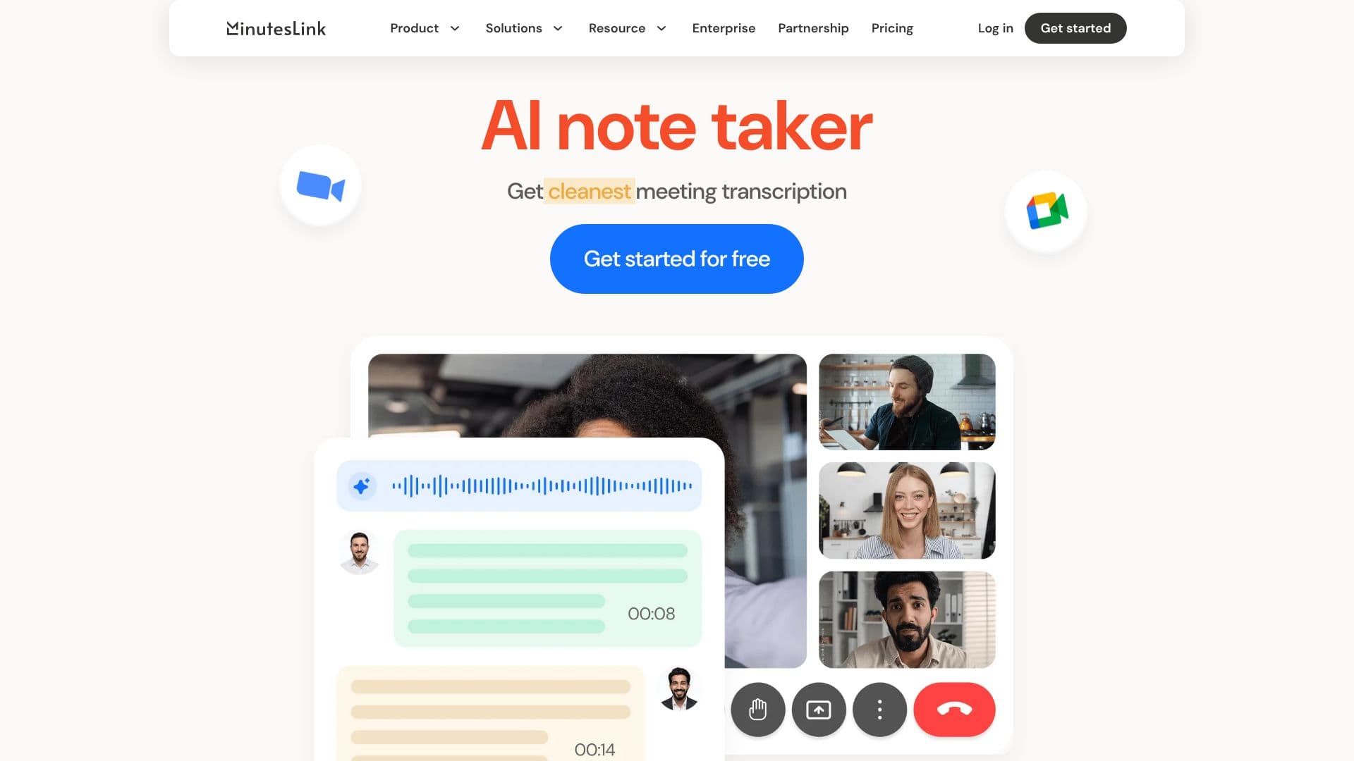 MinutesLink AI Meeting Taker のスクリーンショット