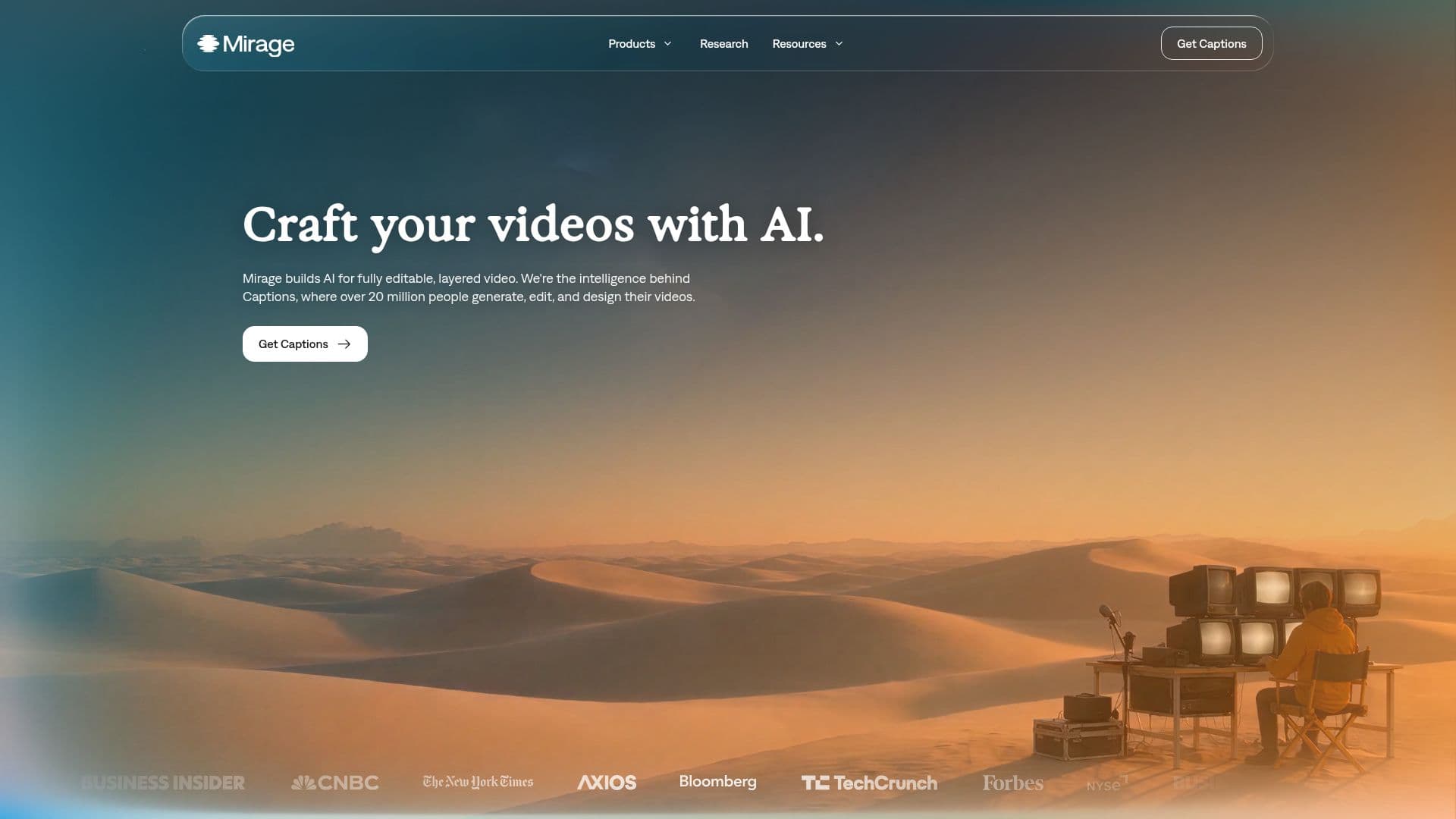 Mirage AI Video Platform screenshot