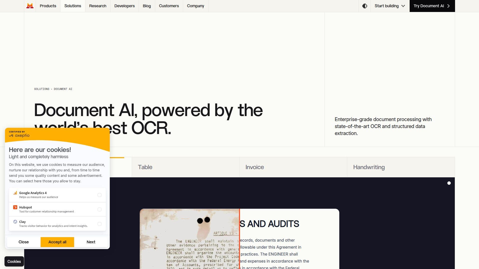 Mistral Document AI screenshot