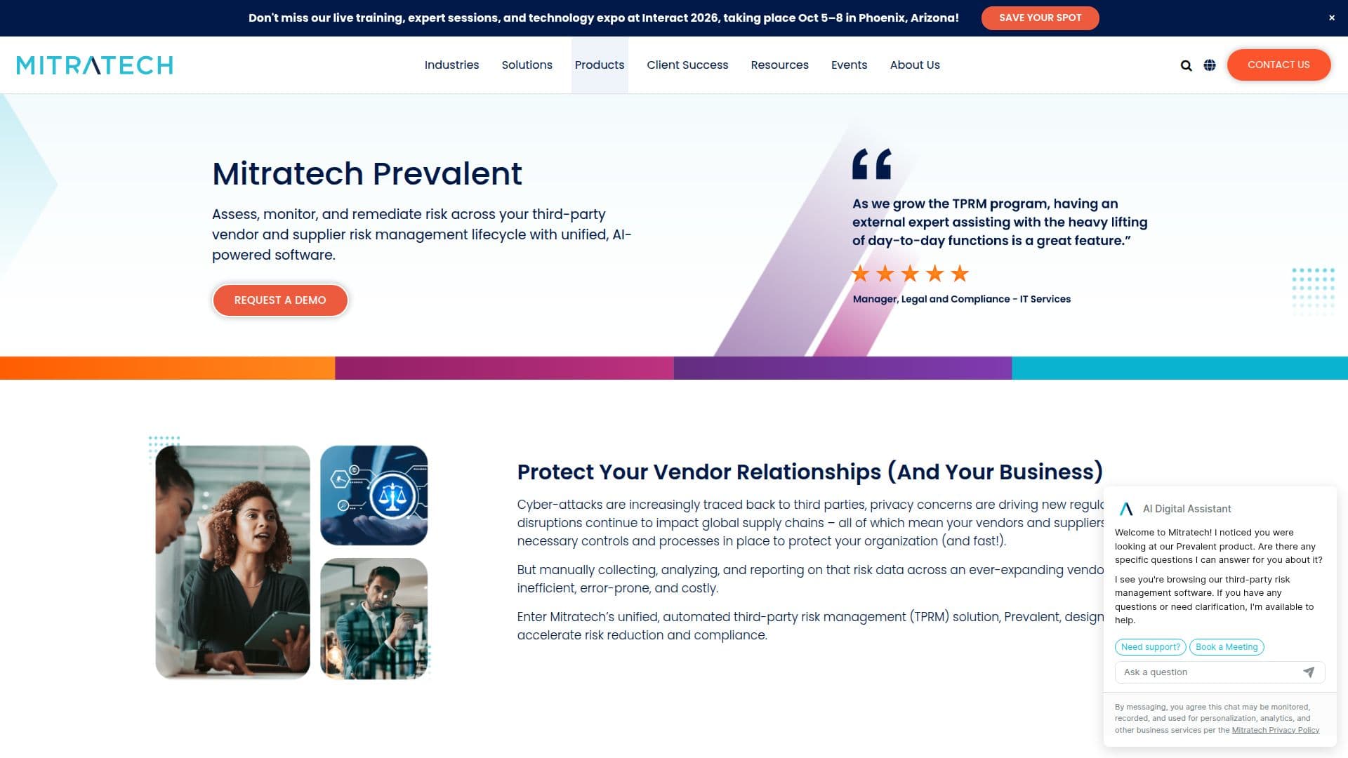Mitratech Prevalent TPRM Software screenshot