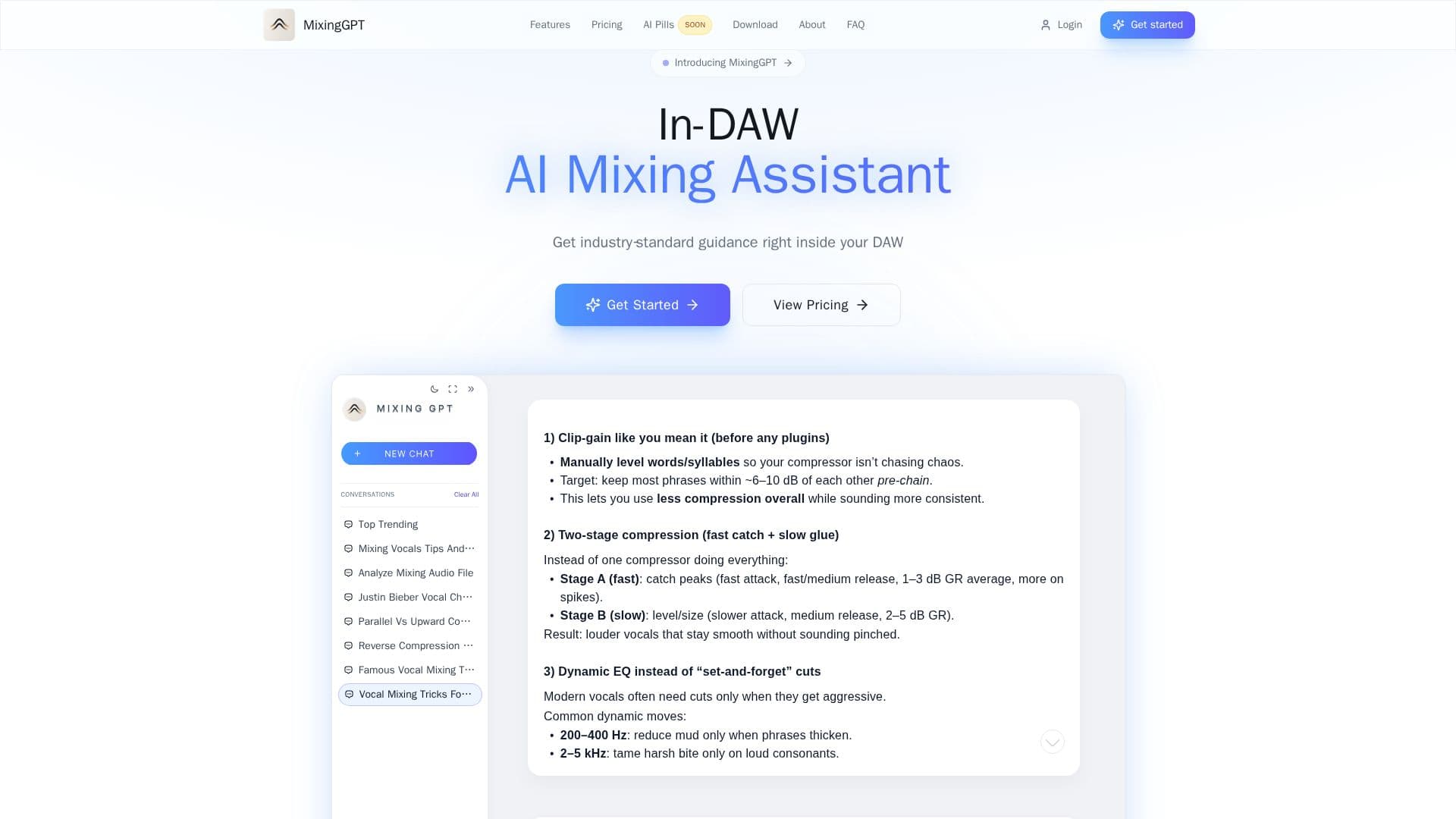 MixingGPT AI Mixing Assistant screenshot