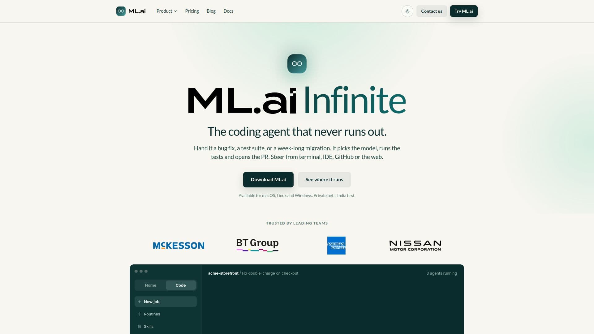 Captura de pantalla de ML.ai