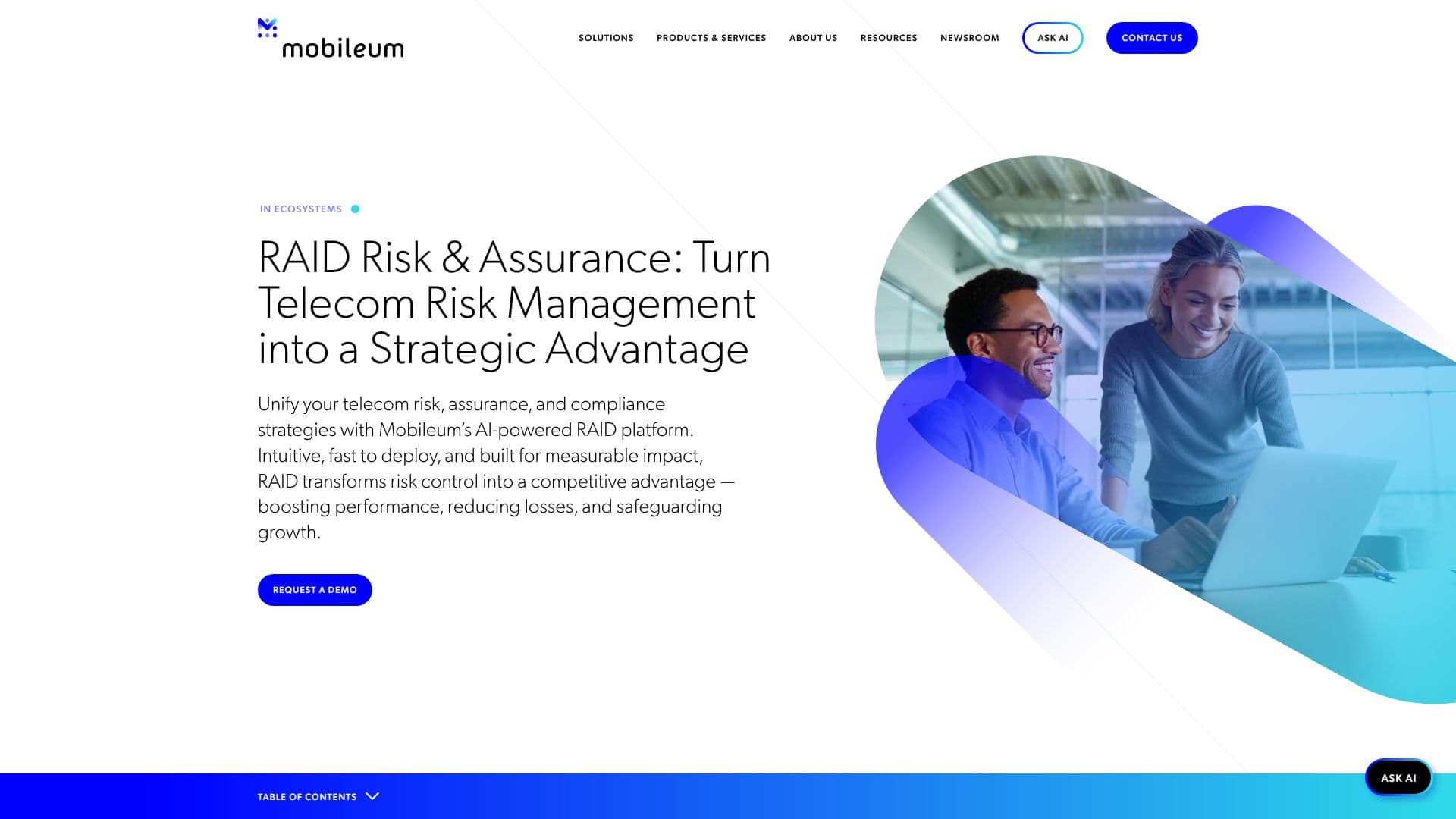 Screenshot von Mobileum RAID - Aktive Intelligenz