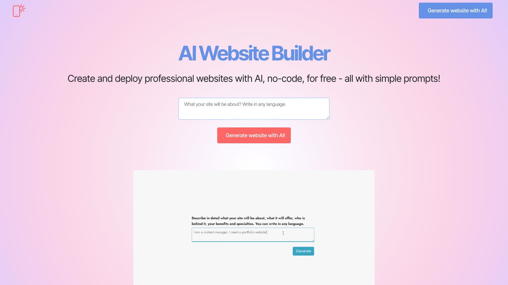 Capture d’écran de Mobirise AI Website Builder